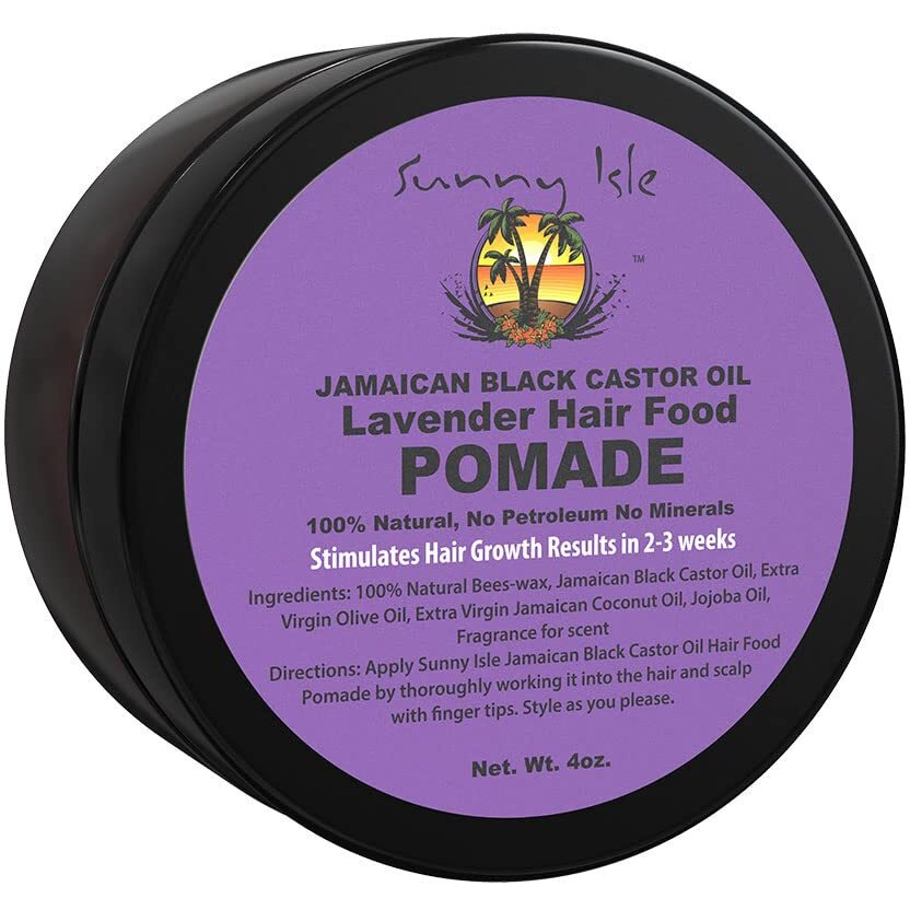 Sunny Isle Jamaican Black Castor Oil Lavender Hair Food Pomade, 4 Oz | For Dry Scalp, Hair Breakage, Split Ends, Frizz Control & Dandruff