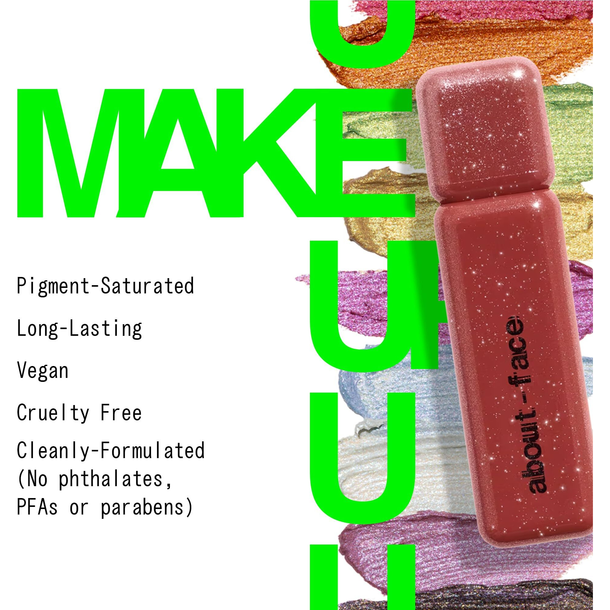 About-Face Fractal Glitter Eye Paint Digital Demise - Smudge-Proof, Long-Lasting Liquid Eyeshadow - Intense Sparkle With Mousse Texture - Vegan, Cruelty-Free, Marula Oil Infused - 0.13Oz (Cinnamon)