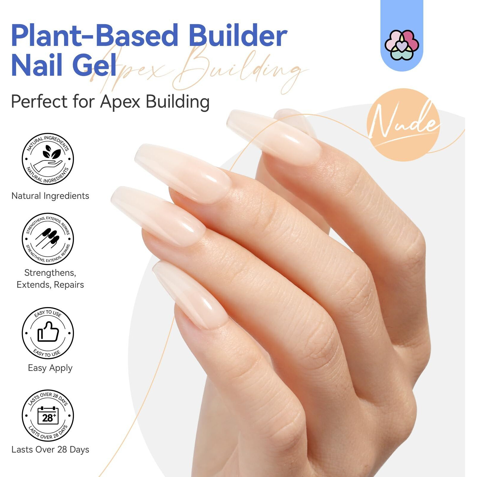 Savland Nude Builder Nail Gel 8 In 1 Gel Builder For Nail Thickening Harder Organic Castor Oil Ve Nails Strengthener Base Color Quick Extensions No Damaged Nails Salon Home Manicure