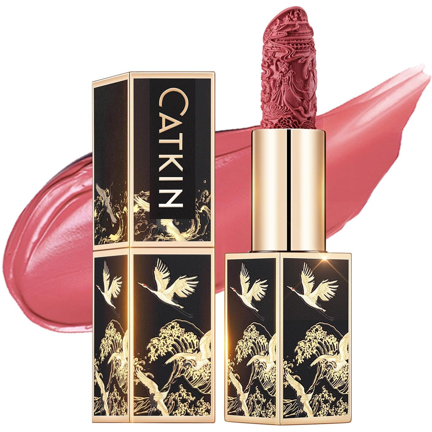Catkin Moist Lipstick Hydrating High Impact Color Infused With Vitamin E And Avocado Oil Smooth Soft Texture Long Lasting Pink Glow Finish 127