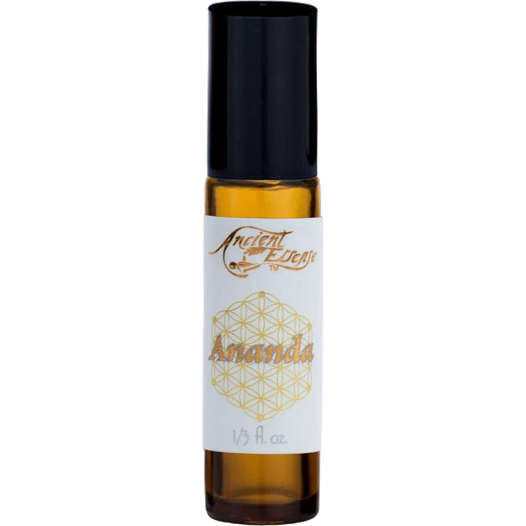 Ancient Essence Ananda Roll On Essential Oil Blissful Blend Of Amber & Frankincense Creates Light & Mild Aroma Soothing Aromatherapy Calm & Relaxing (1/3 Fl Oz)