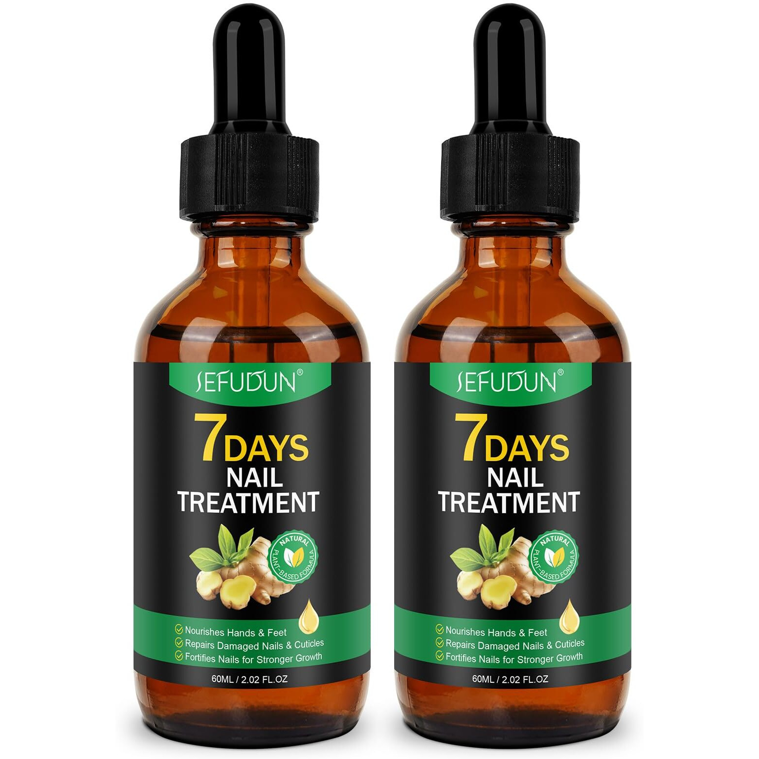 Ginger Nail Strengthener Serum 2Pack- Ginger-Infused Nail Repair Oil For Care, Natural Nail And Strengthener Solution