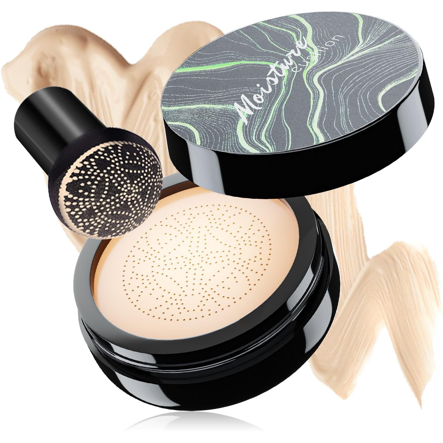 Mushroom Head Air Cushion Cc Cream - Oil Control & Moisturizing Concealer Makeup Base, Brighten Long - Lasting Even Color Correcting Concealer Full Coverage For All Skin Types (Ivory)