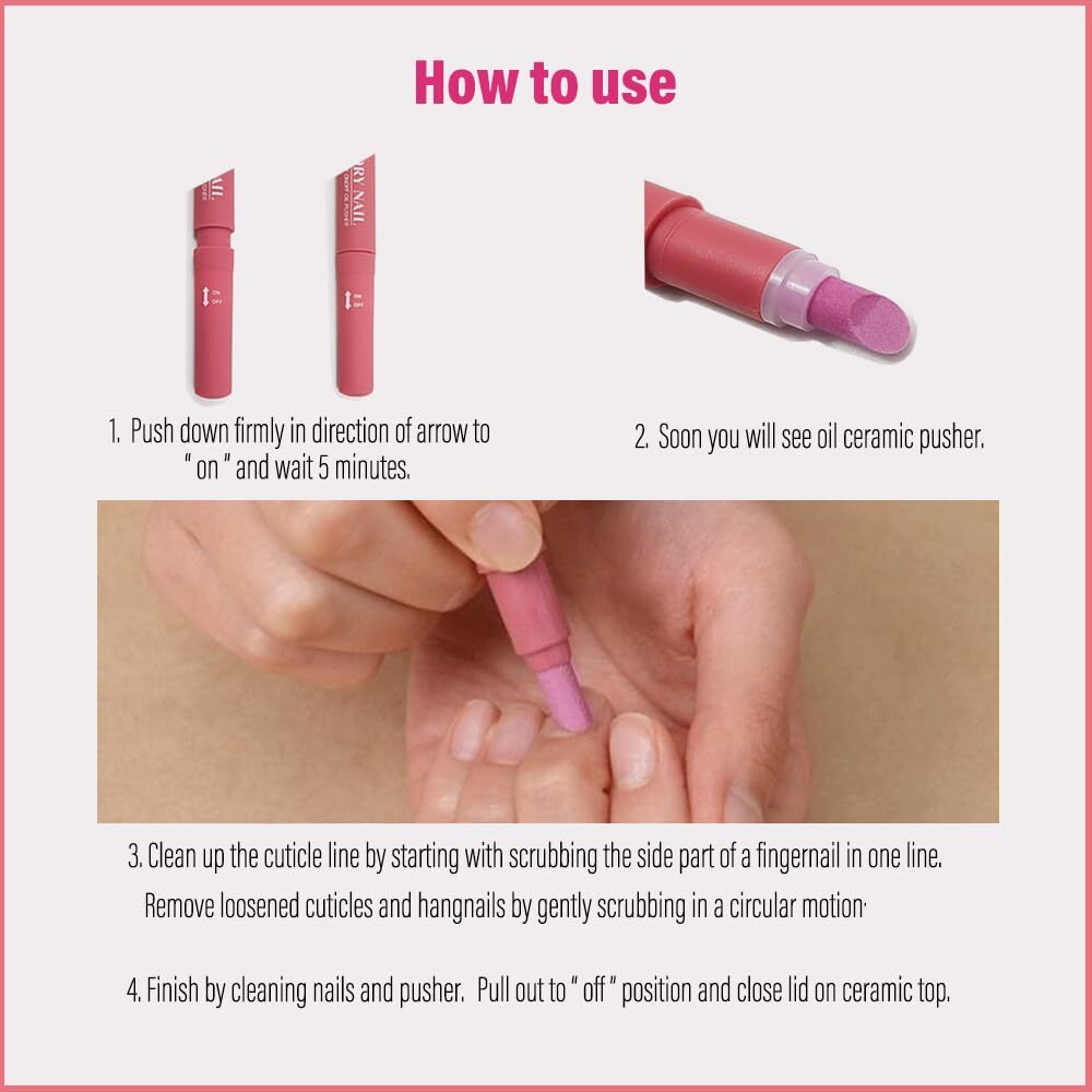 Victory Nail 1Pcs Ceramic Cuticle On/Off Oil Pusher Cuticle Pusher