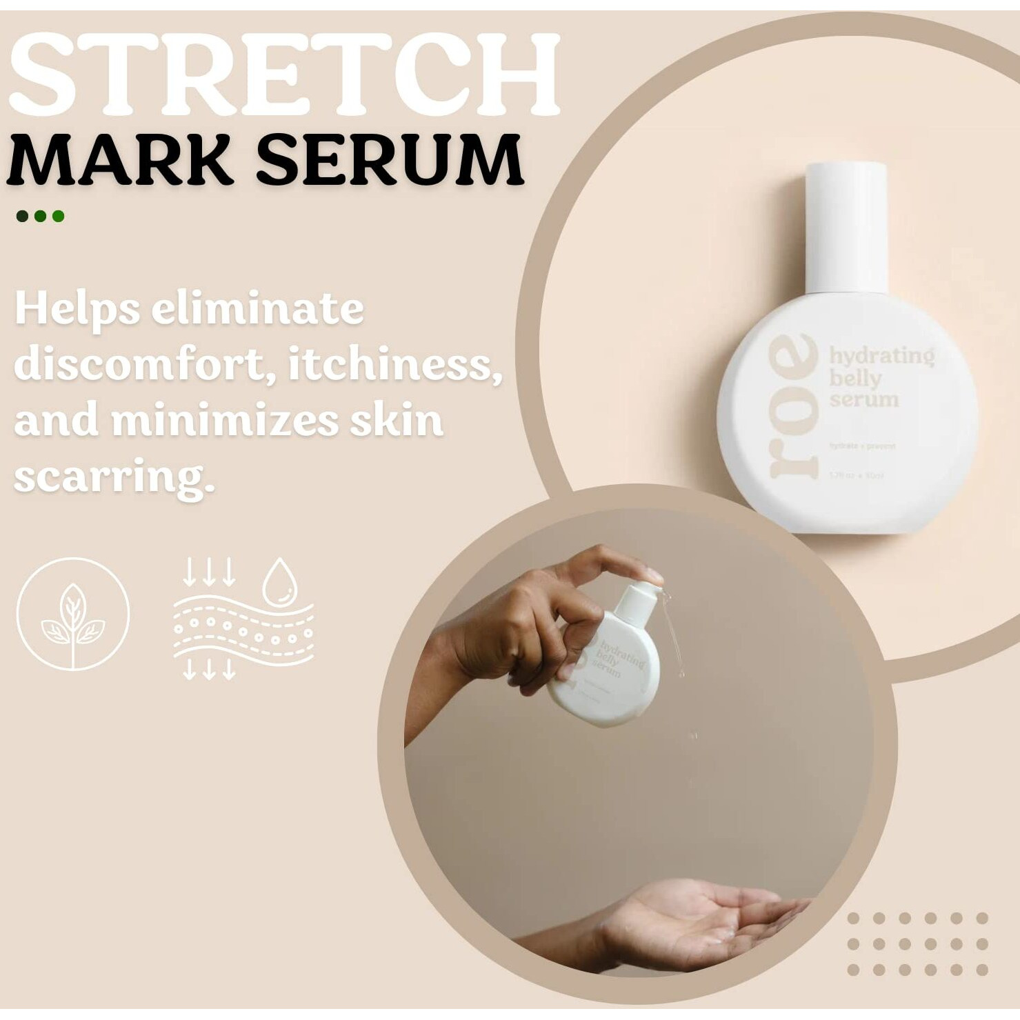 Roe Wellness Stretch Mark Belly Serum/Oil For Sensitive Skin With Long And Short-Term Hydration, Increases Skin Elasticity And Firmness Reduce Stretch Marks (Belly Serum)