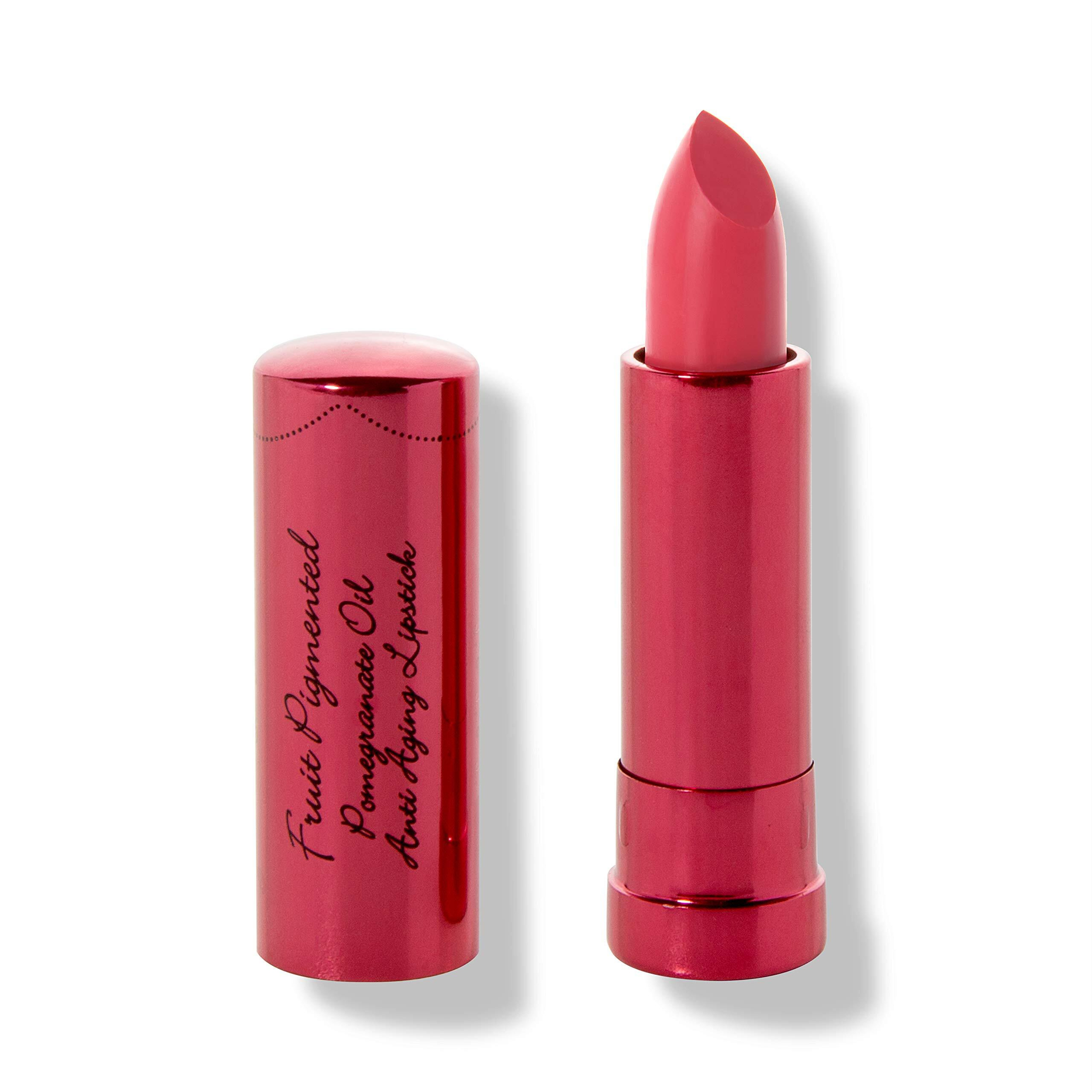 100% Pure Pomegranate Oil Anti-Aging Lipstick Long Lasting, Vibrant Makeup - Moisturizing Cocoa Butter Satin Finish - Vegan Fruit Pigmented Primrose Color (Pink) - 0.15 Oz