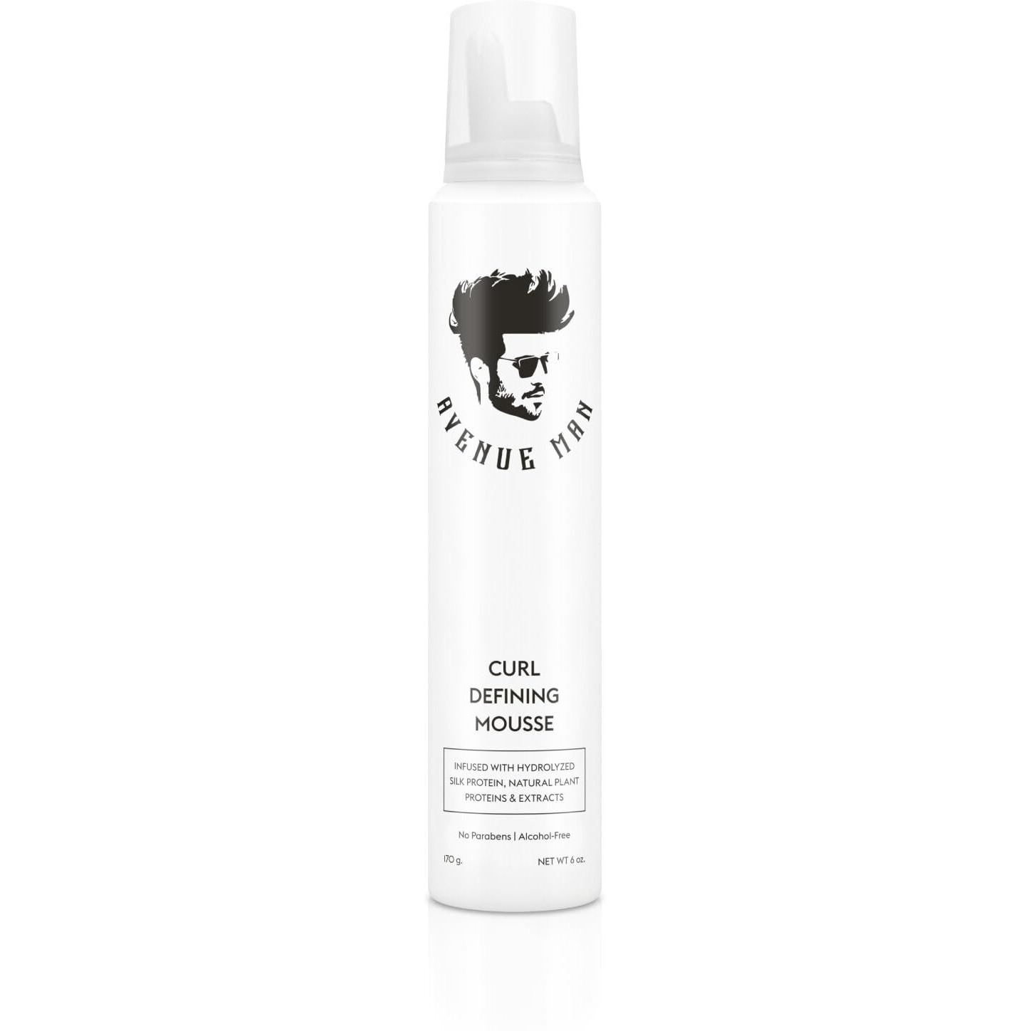 Avenue Man Curl Defining Mousse - Lightweight Styling Curl Foam For Defined, Frizz-Free Curls - Curly Hair Mousse For Men With Argan Oil, Aloe, And Green Tea Controls Frizz & Adds Shape - (6.0 Oz)