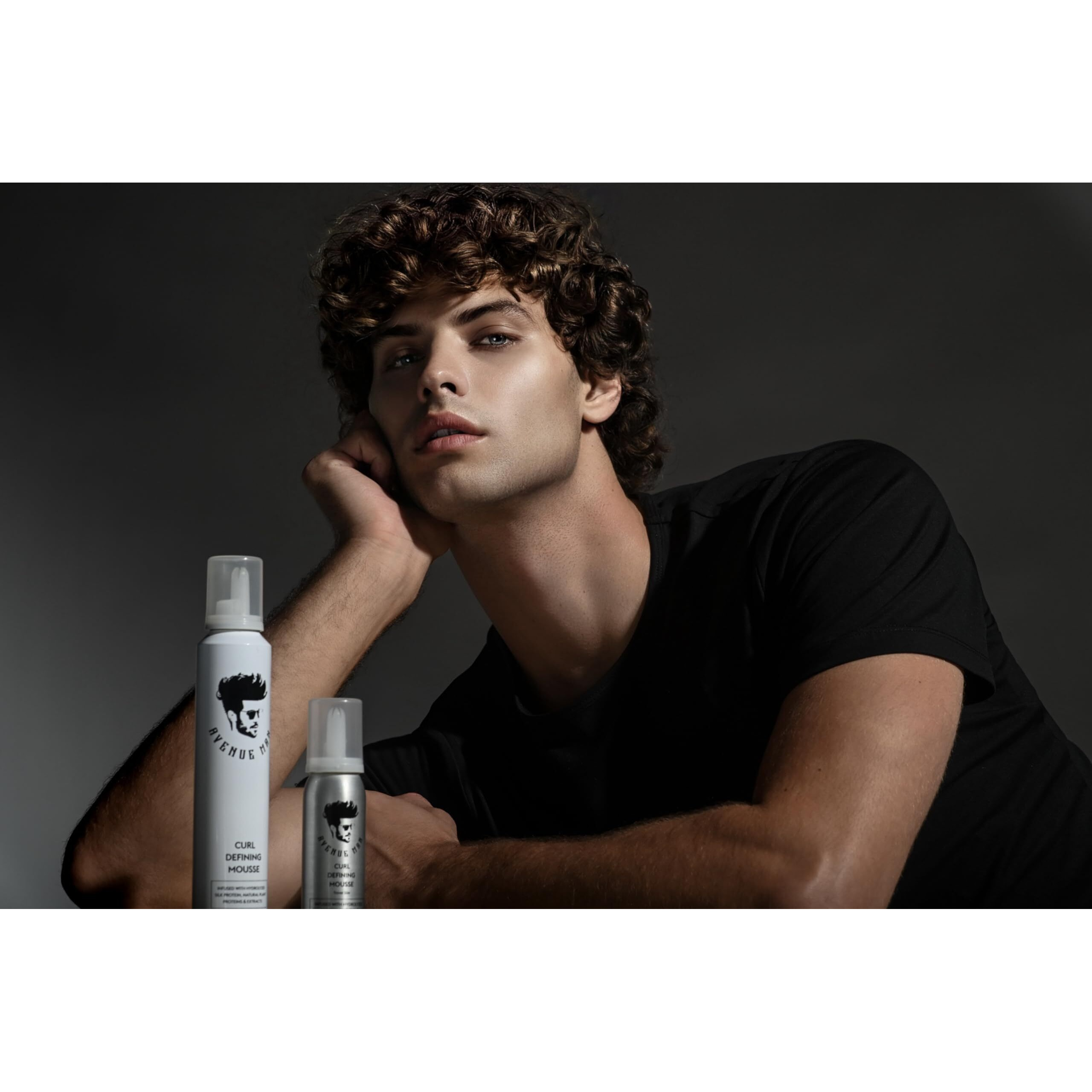Avenue Man Curl Defining Mousse - Lightweight Styling Curl Foam For Defined, Frizz-Free Curls - Curly Hair Mousse For Men With Argan Oil, Aloe, And Green Tea Controls Frizz & Adds Shape - (6.0 Oz)