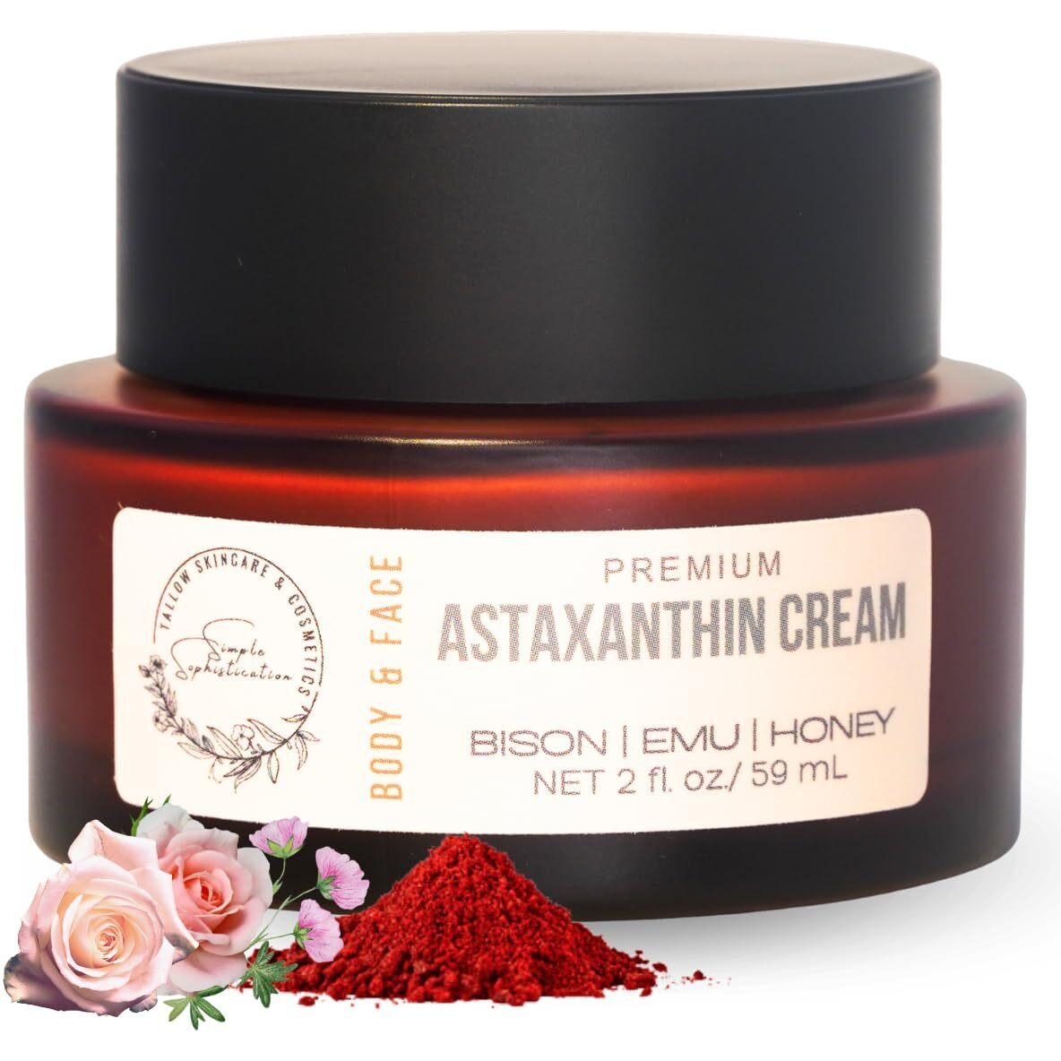 Bison | Emu | Honey Balm - Made With Pasture Raised Bison Tallow And Antioxidant Astaxanthin | Tallow Balm | With Honey And Emu Oil | All Natural | Suitable For Sensitive Skin - 2 Fl Oz