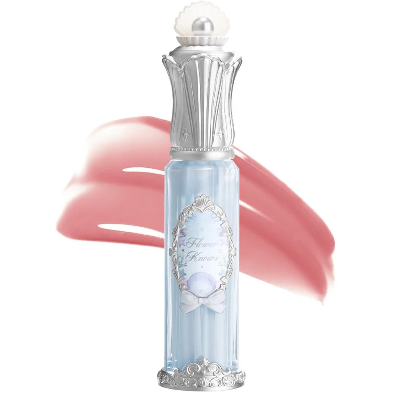 Flower Knows Shell's Jewel Nourishing Shimmer Lip Glaze - Ash Rose,Multidimensional Shimmer,Lip Oil Care & Juicy Shine,All-Day Hydration, Soft & Glistening Lips,0.16 Fl.Oz(P04 Seafoam Glow)