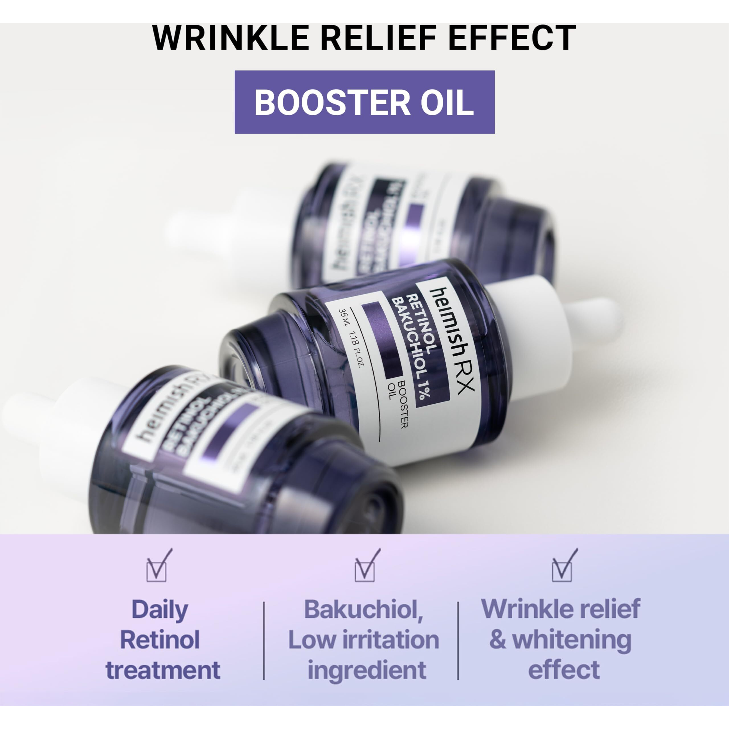 Heimish Rx Retinol Bakuchiol Booster Oil - Anti Aging Serum, Face Serum For Firming, Anti Wrinkle, Skin Elasticity, Hydrating With Retinol, Non-Greasy Formula, Korean Skincare, 35Ml (1.18 Fl. Oz)
