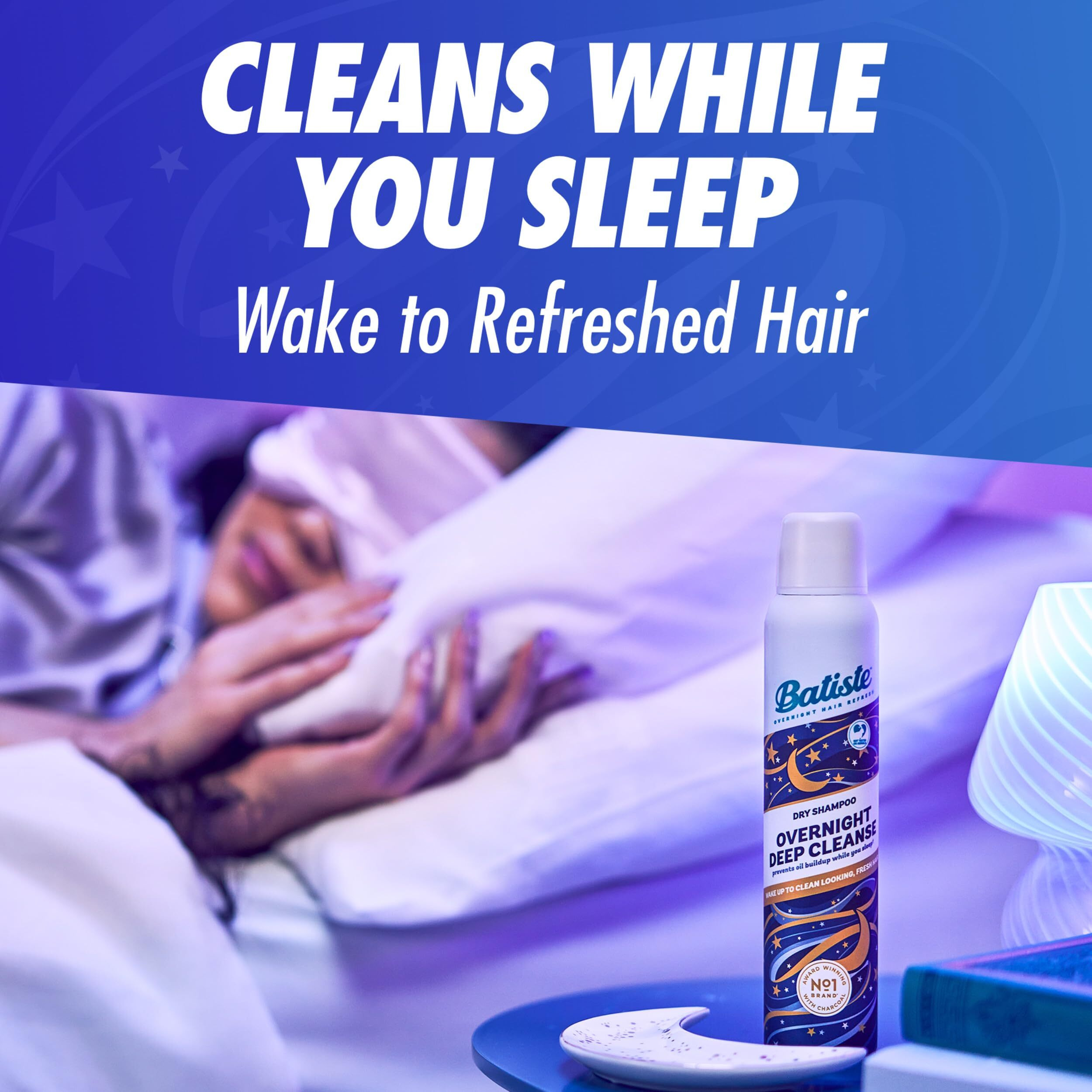 Batiste Overnight Deep Cleanse Dry Shampoo, Wake Up To Beautiful Hair By Preventing Oil Build-Up, 3.81 Oz