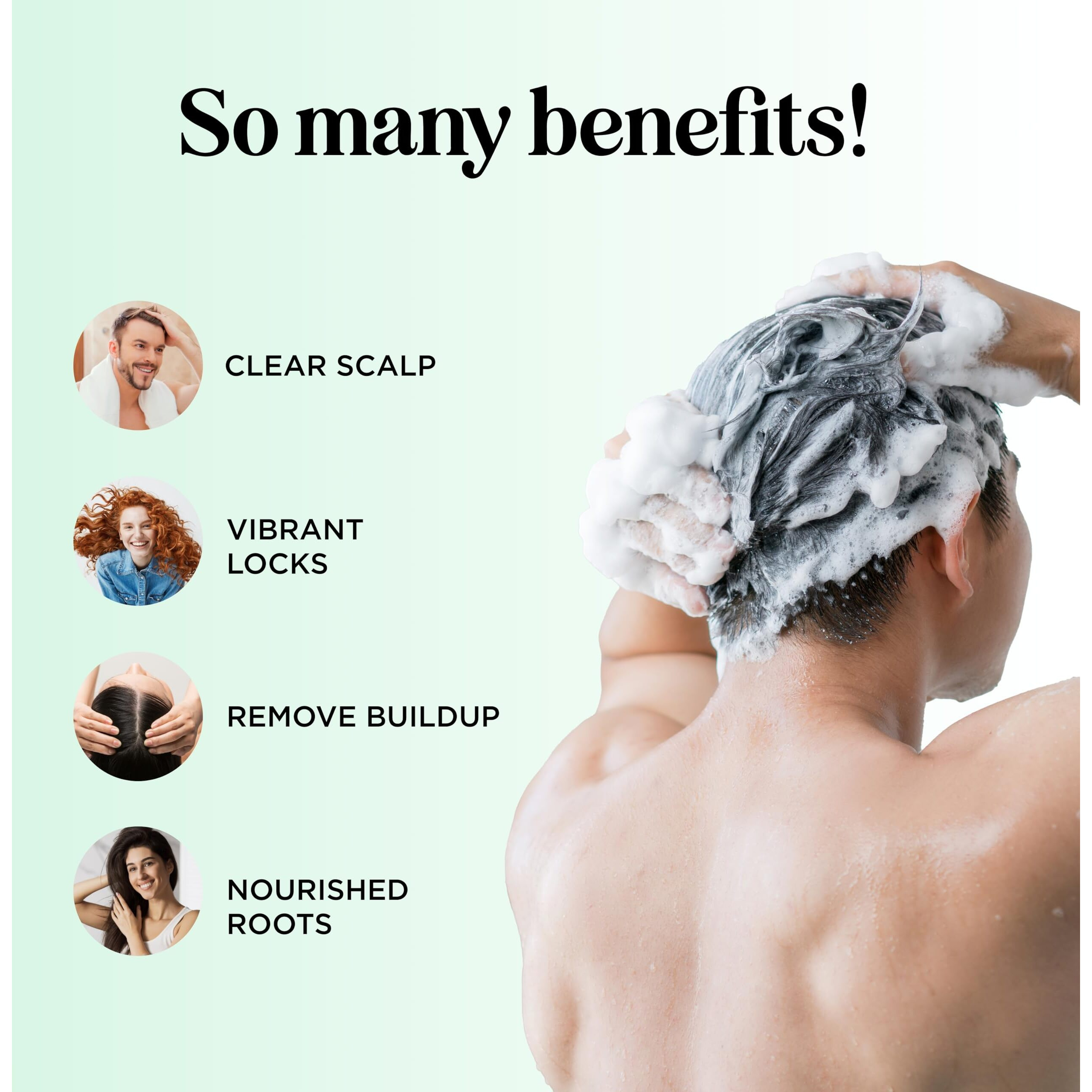 Clarifying Shampoo For Oily Hair And Scalp - Deep Cleansing Shampoo Build Up Remover With Rosemary Oil - Degrease Shampoo For Greasy Hair & Scalp - Vegan Color Safe Sulfate & Paraben Free (2 Pack)