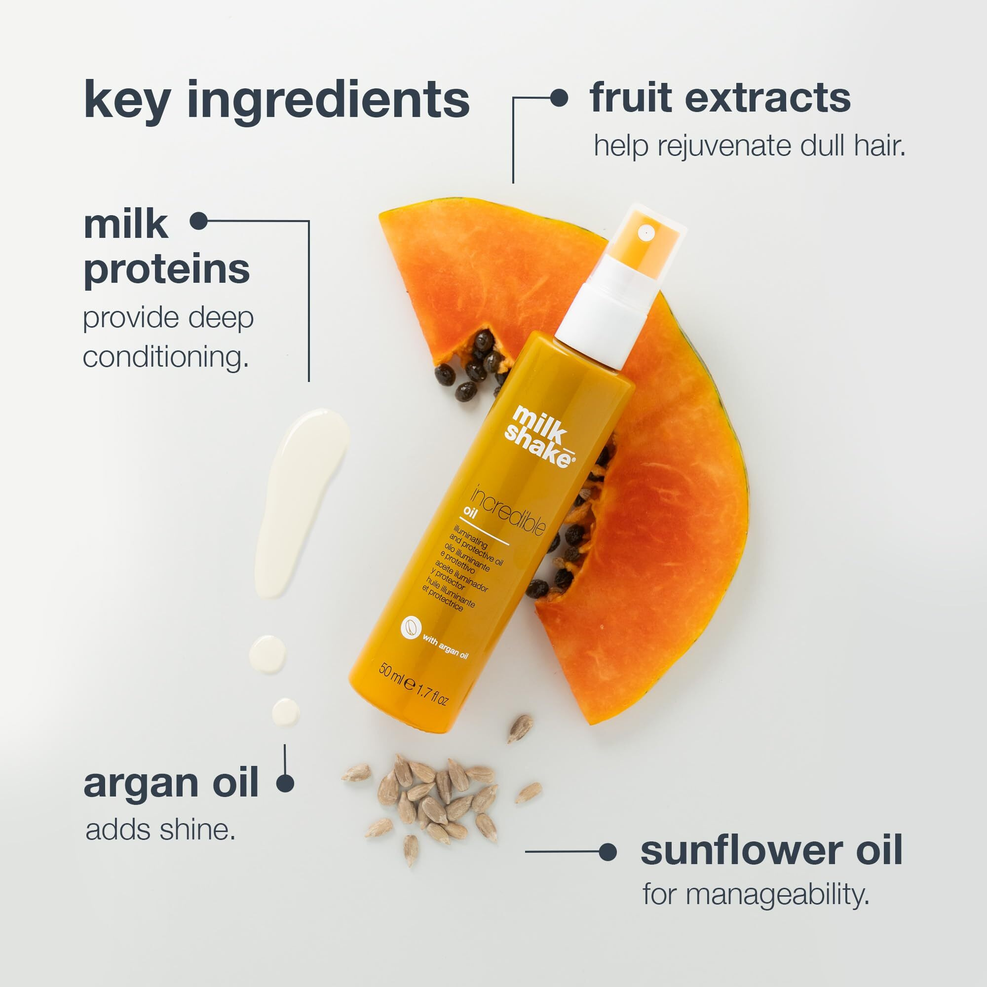 Milk_Shake Incredible Oil - Illuminating And Protective Oil | Shine For Soft & Light Hair | 1.7 Fl Oz (50Ml)