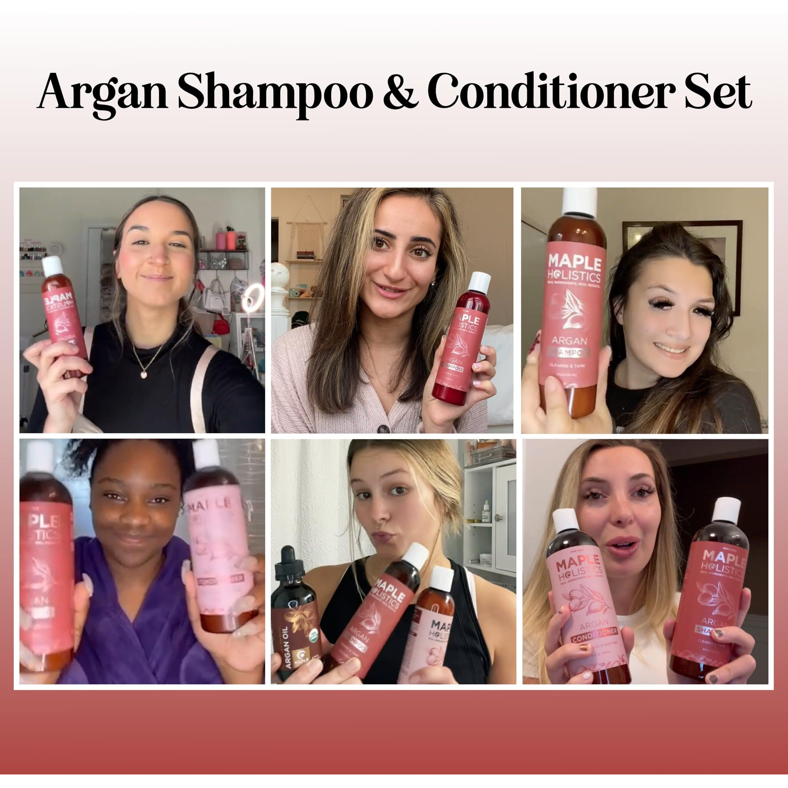 Argan Oil Shampoo And Conditioner For Dry Hair - Paraben And Sulfate Free Shampoo And Conditioner Set For Dry Hair Frizz Curl Care And Split Ends - Moisturizing Argan Shampoo And Conditioner Set