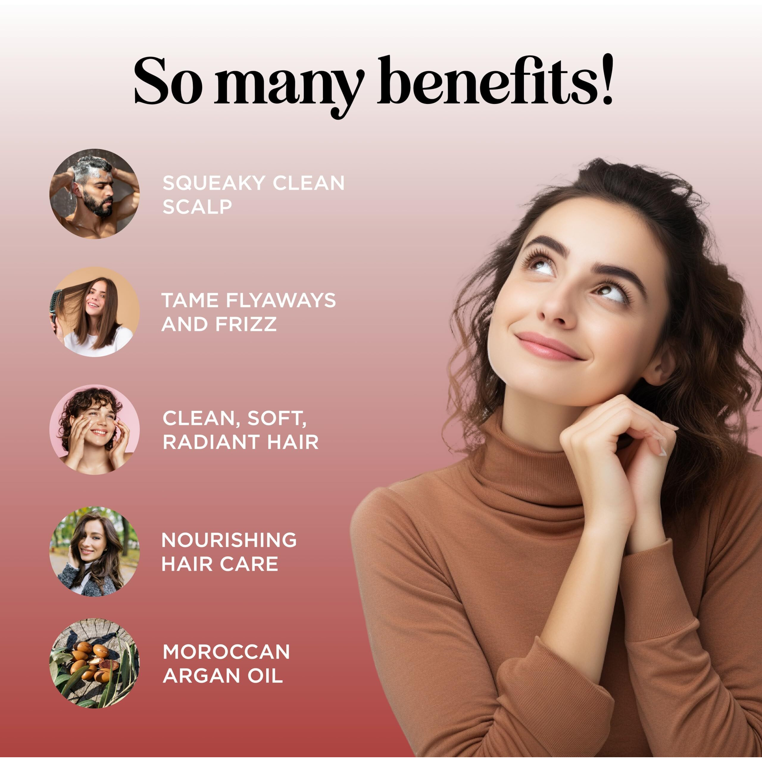 Argan Oil Shampoo And Conditioner For Dry Hair - Paraben And Sulfate Free Shampoo And Conditioner Set For Dry Hair Frizz Curl Care And Split Ends - Moisturizing Argan Shampoo And Conditioner Set