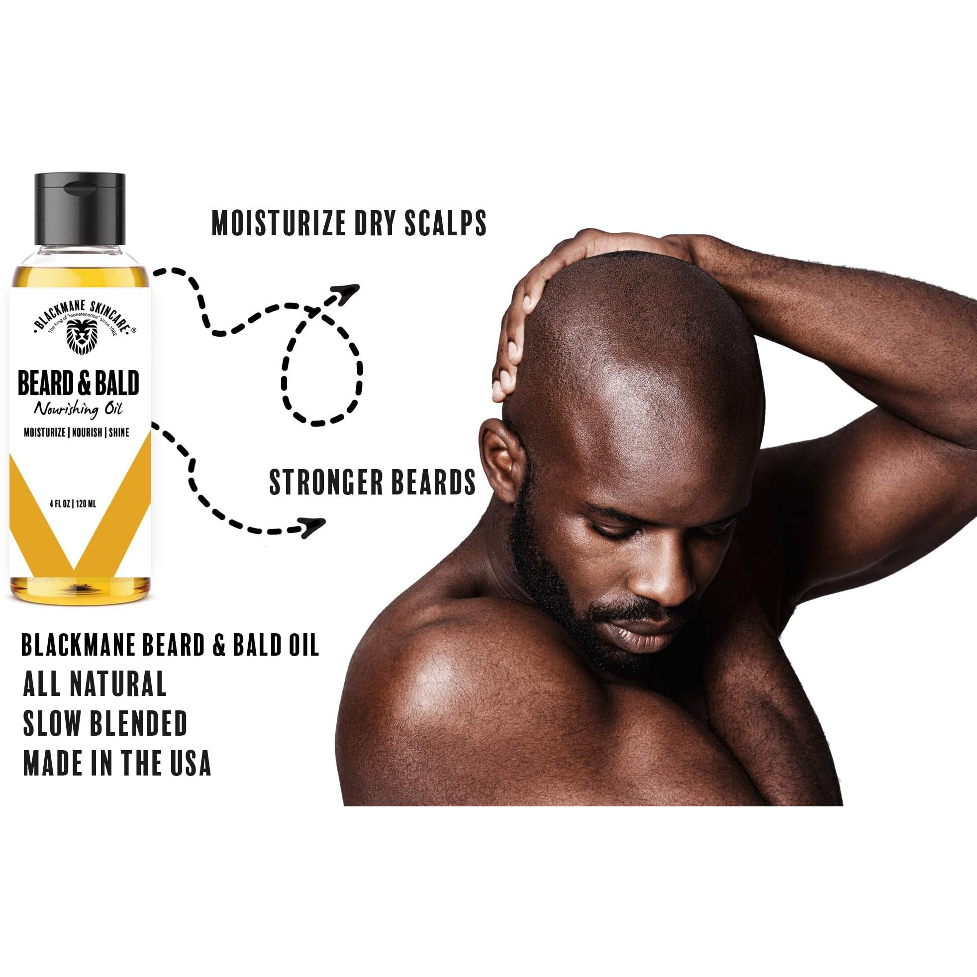 Blackmane Skincare Bald Head Moisturizer For Men And Bald Head Care For Men, Beard And Bald Head Oil, Use After Shave For Head Shave For Men