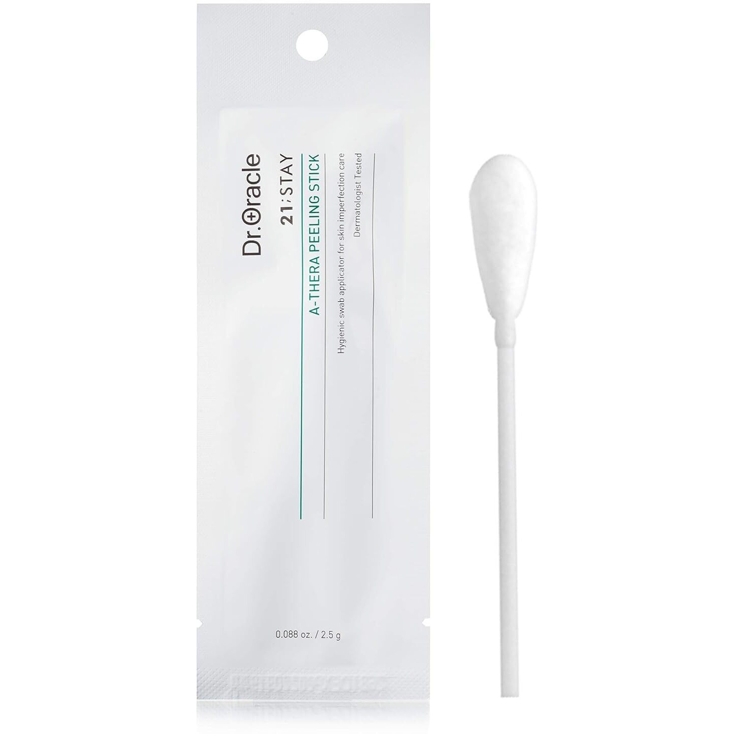 Dr.Oracle 21 Stay A-Thera Peeling Stick For Sensitive Skin - Aha, Bha, Tea Tree Oil, Exfoliating Swabs For Blackheads, Whiteheads, Enlarged Pores, Korean Skincare, Dermatologist Tested, 1Pack Of 10Ea
