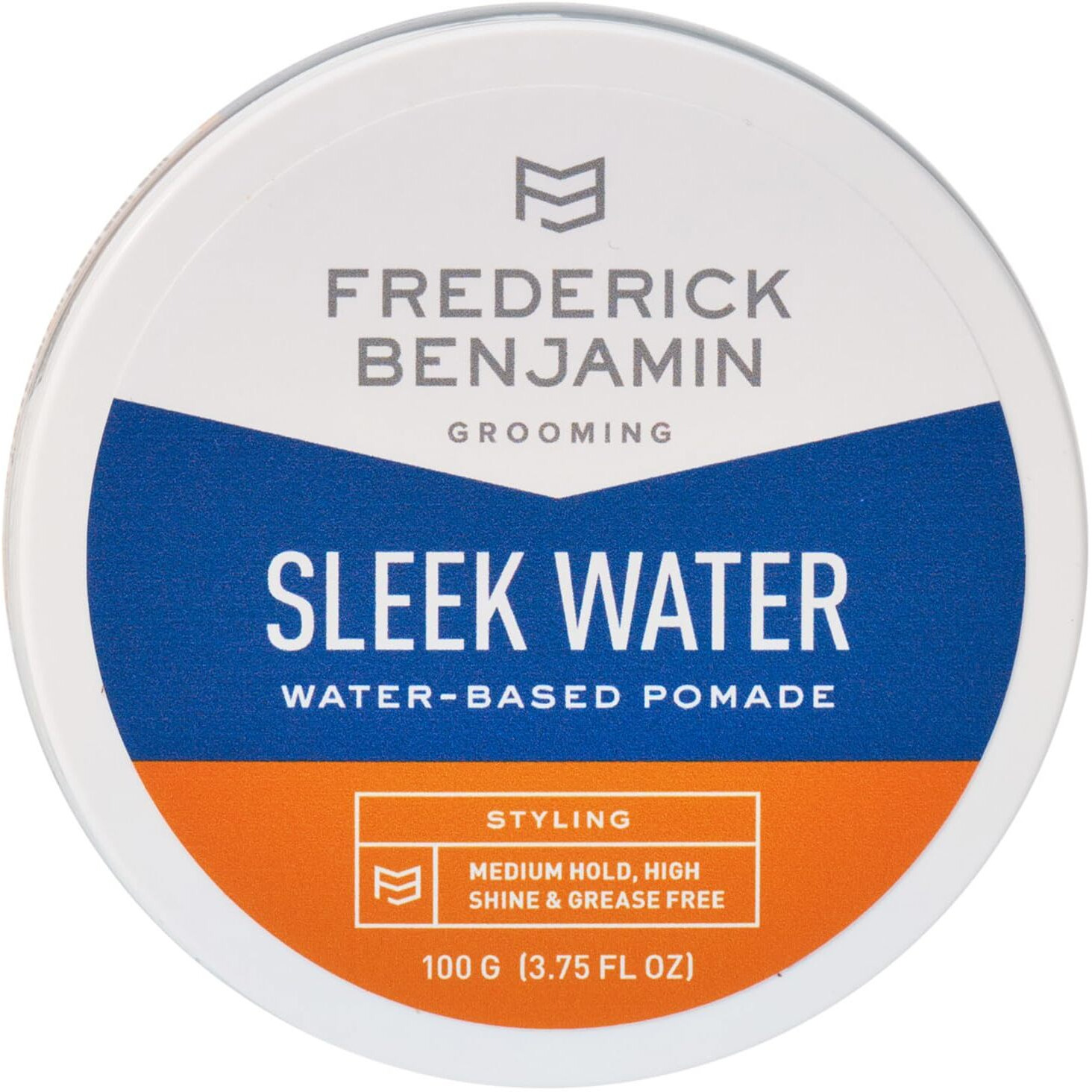 Frederick Benjamin Sleek Water Pomade For Men, Light & Easy To Apply Water Based Hair Pomade, Medium To Strong Hold, High Shine, Grease Free, Infused With Argan Oil & More, 3.75Oz