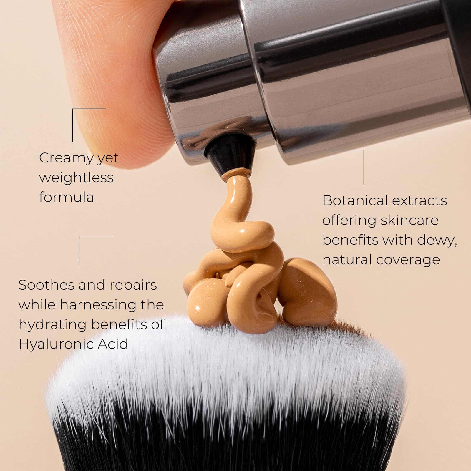 Inika Organic Full Coverage Liquid Foundation Makeup With Hyaluronic Acid And Argan Oil, Vegan And Organic Foundation For Skin Elasticity And Plumpness, Natural Coverage, Nude, 30Ml