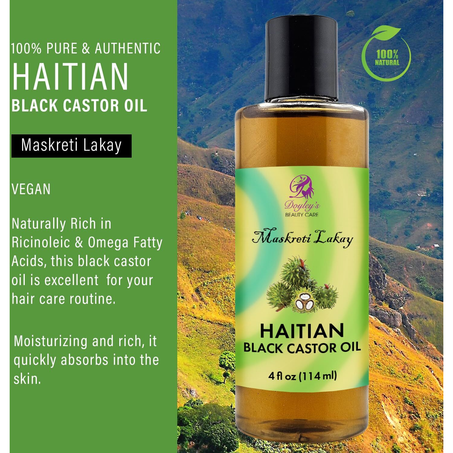 Doyley's Haitian Black Castor Oil 4Oz