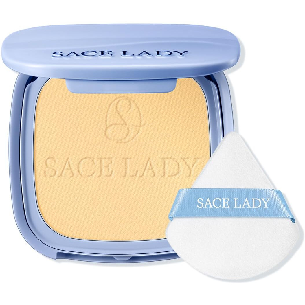 Sace Lady Face Powder Waterproof Setting Makeup, Talc-Free Oil Control Pressed Powder Compact For Women, Blurring Pores Matte Long Lasting Up To 24 Hours, Cruelty-Free (06 Banana, 0.35Oz)