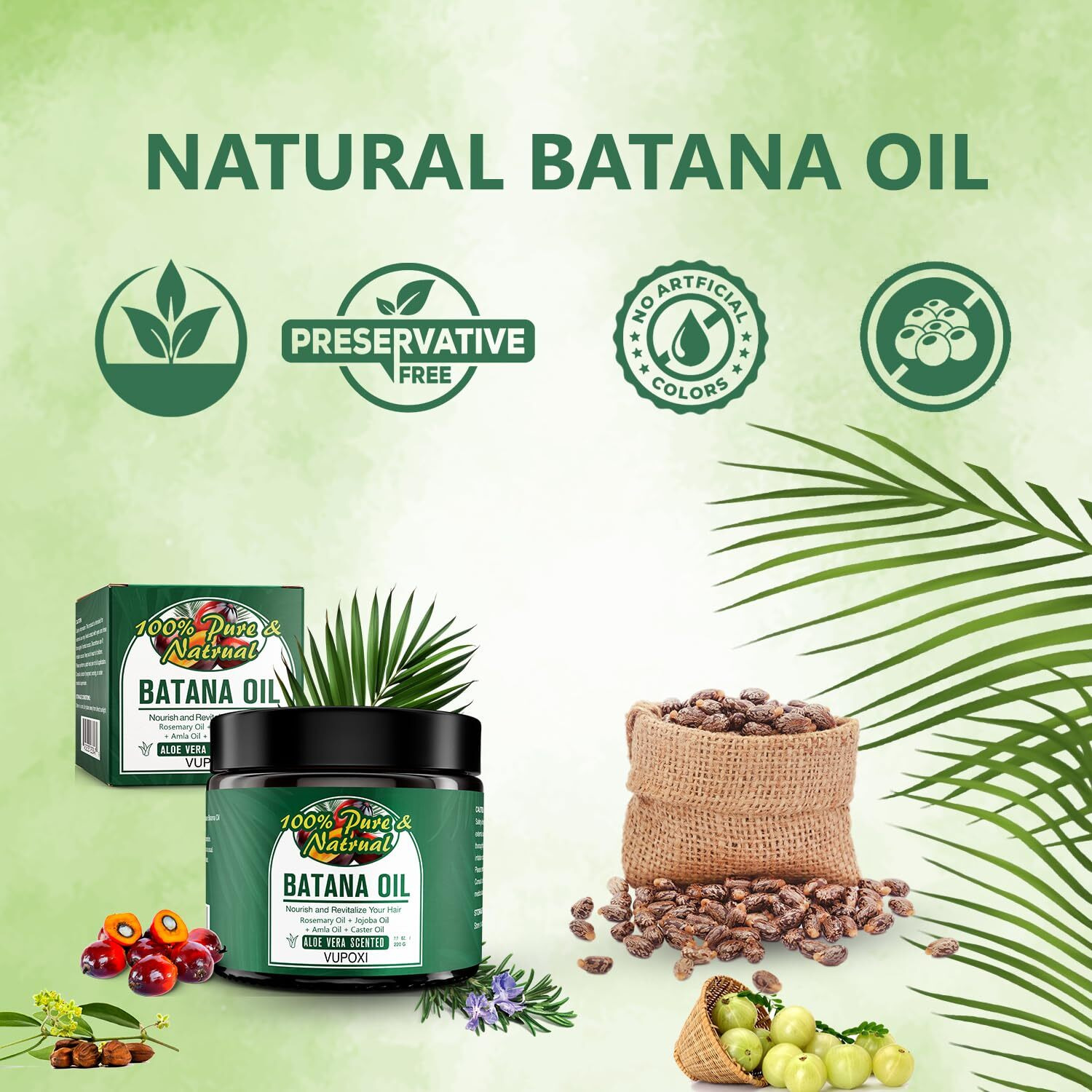 5-In-1 Batana Oil For Hair Growth | Liquid Blend With Rosemary, Amla, Castor, Jojoba Seed - 180Ml (6.3 Fl.Oz)
