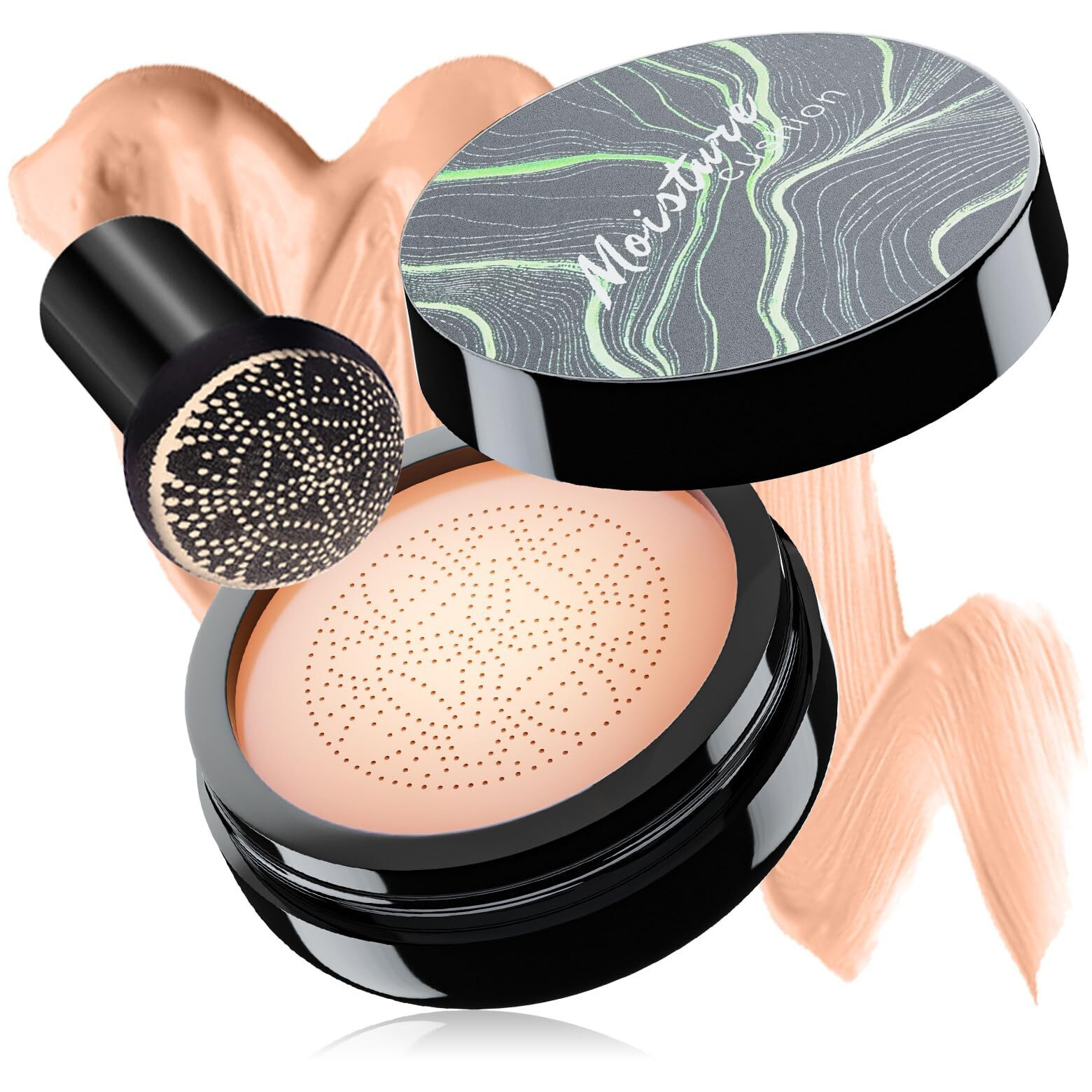 Mushroom Head Air Cushion Cc Cream - Oil Control & Moisturizing Concealer Makeup Base, Brighten Long - Lasting Even Color Correcting Concealer Full Coverage For All Skin Types (Nude)