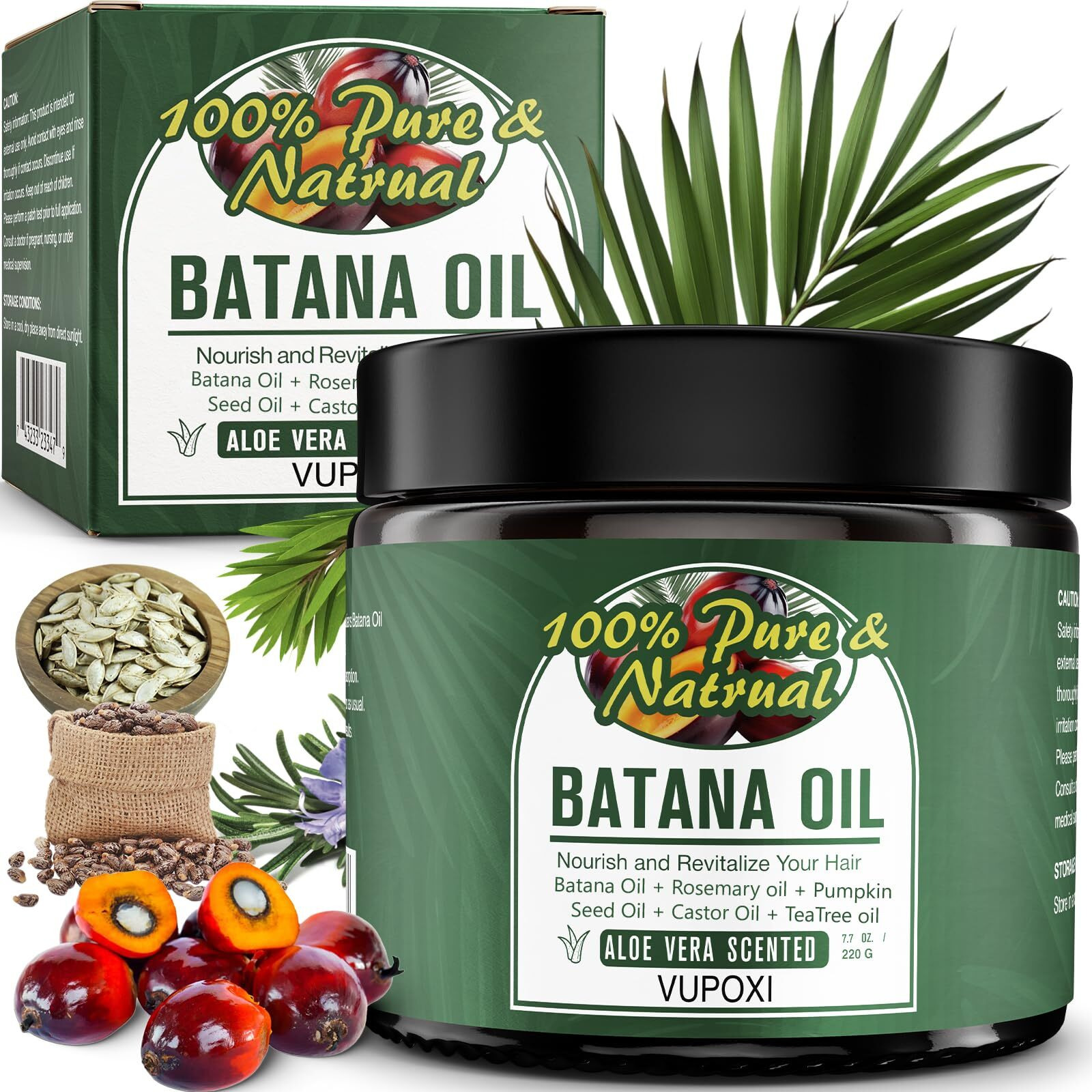 5-In-1 Batana Oil For Hair Growth | Liquid Blend With Rosemary, Pumpkin, Tea Tree, Castor Oil - 180Ml (6.3 Fl.Oz)