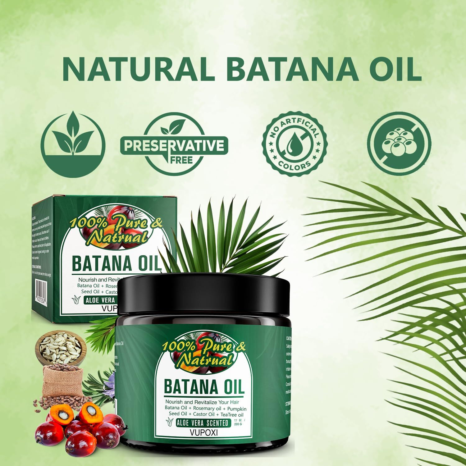 5-In-1 Batana Oil For Hair Growth | Liquid Blend With Rosemary, Pumpkin, Tea Tree, Castor Oil - 180Ml (6.3 Fl.Oz)