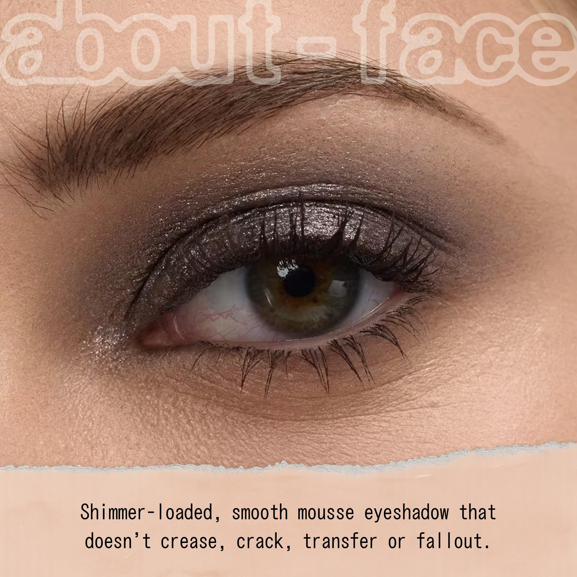 About-Face Fractal Glitter Eye Paint Glitch- Smudge-Proof, Long-Lasting Liquid Eyeshadow - Intense Sparkle With Mousse Texture - Vegan, Cruelty-Free, Marula Oil Infused - 0.13Oz (Asphalt With Sparkle)