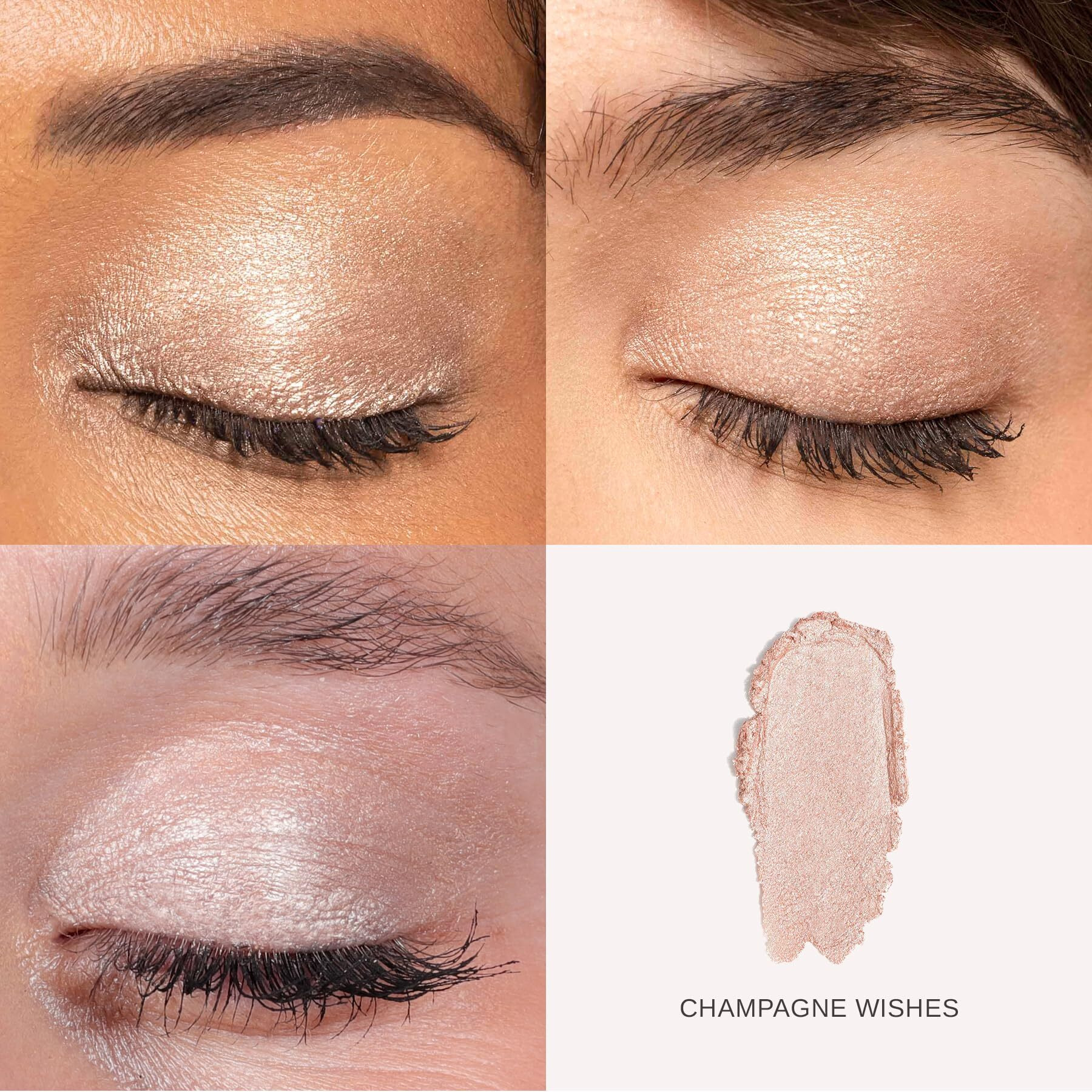 Wander Beauty Wandering Eyes Shadow Stick - Champagne Wishes (Champagne Shimmer) - Smudge & Crease Free Cream Eyeshadow With Tamarind & Jojoba Oil - Illuminate, Line & Define - .05 Oz