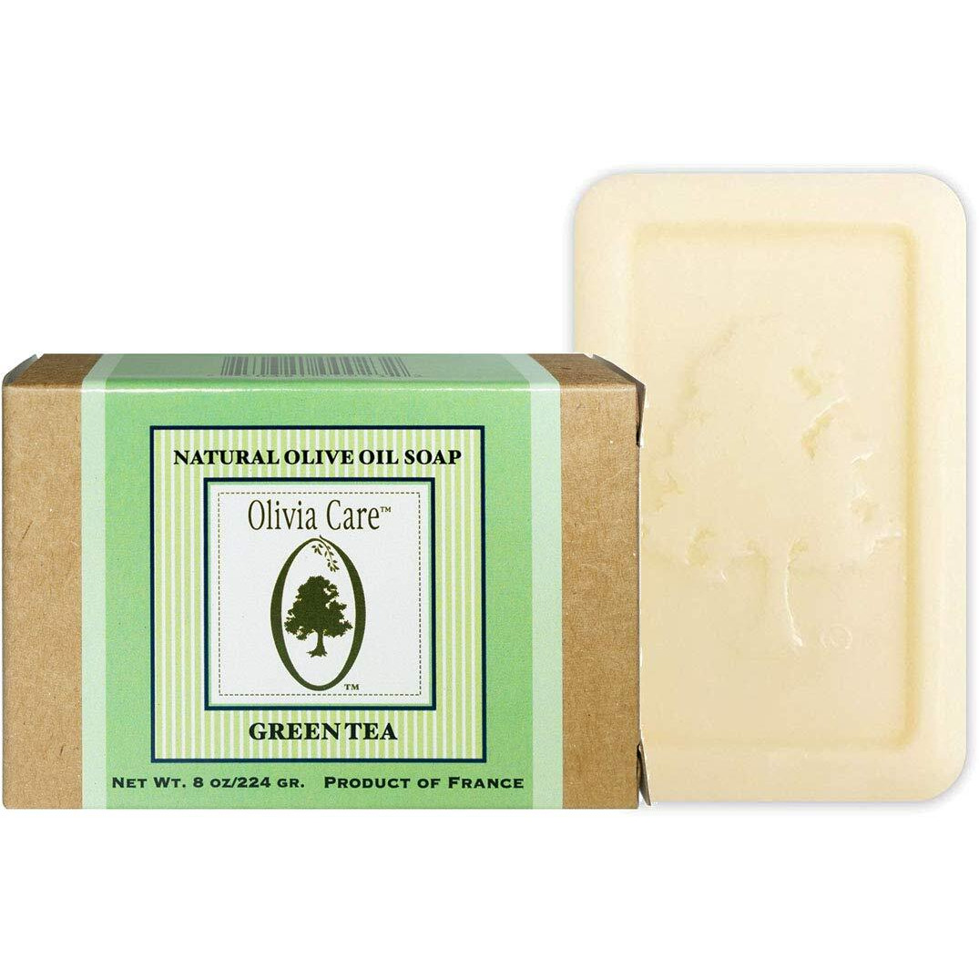 Olivia Care Green Tea Bar Soap - Organic, Vegan & Natural | Pure Olive Oil | Moisturizes & Deep Cleans | Good For Sensitive Dry Skin | Made In Usa