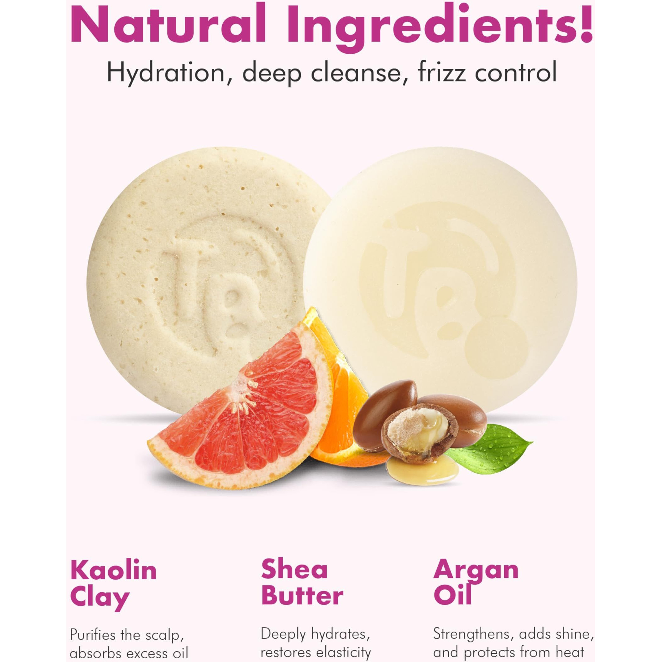 Tree Bottle Shampoo & Conditioner Bar Set Bundle - Citrus Essential Oils + Argan Oil - 7.8Oz - Volumizing, Nourishing & Strengthening - Plastic-Free