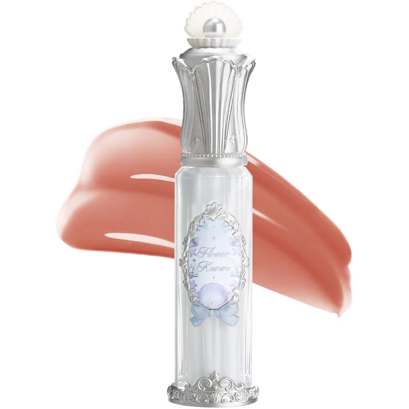 Flower Knows Shell's Jewel Nourishing Shimmer Lip Glaze - Terracotta Nude,Multidimensional Shimmer,Lip Oil Care & Juicy Shine,All-Day Hydration, Soft & Glistening Lips,0.16 Fl. Oz(P07 Salty Lychee)