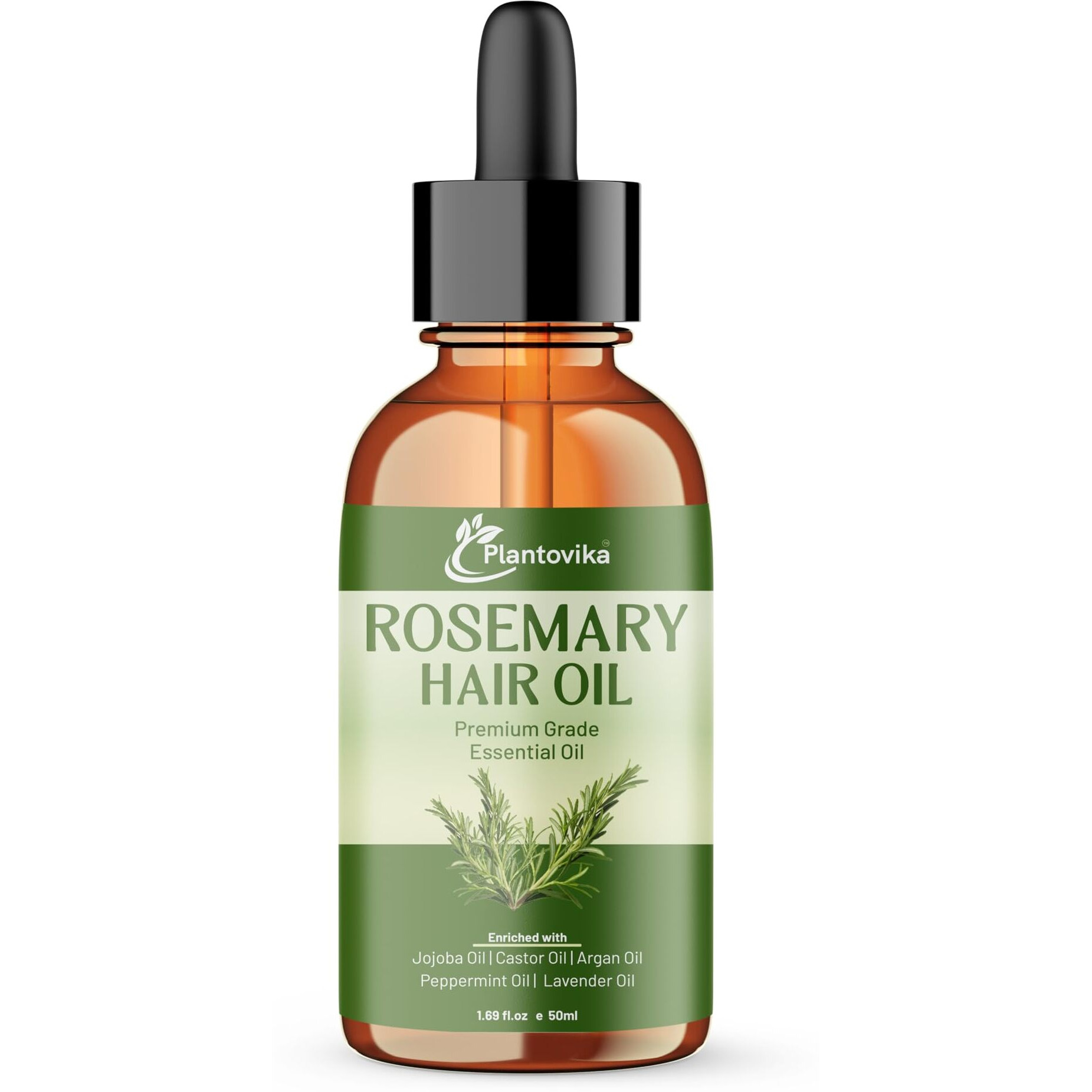 Plantovika Rosemary Oil For Hair Growth, Enriched With Jojoba, Caster, Argan, Peppermint, Lavender Oil | Scalp & Hair Strengthening, Hair Care