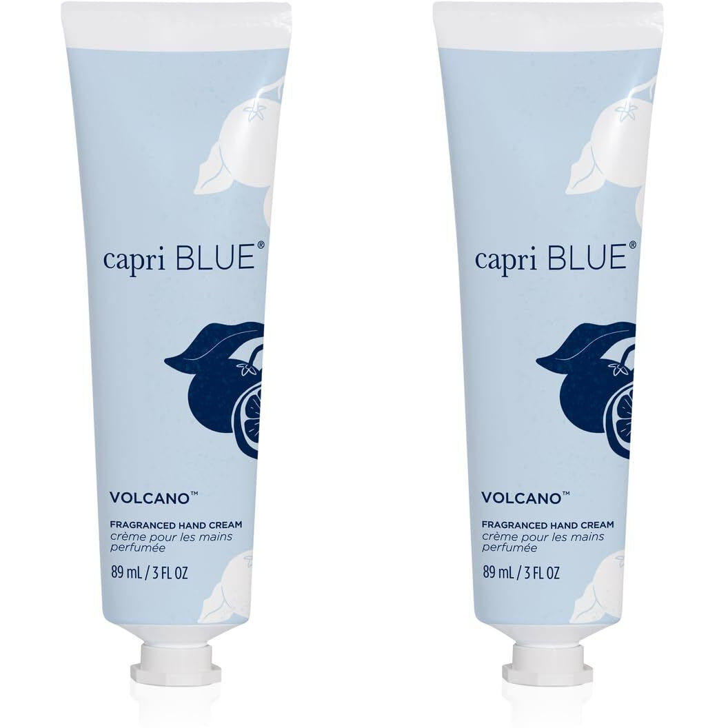 Capri Blue Moisturizing Hand Cream Travel Size - Flora Edit Collection - Nourishing Hand Cream For Dry Cracked Hands With Jojoba Oil & Shea Butter - Skin Care (Volcano, 3 Oz Pack Of 2)