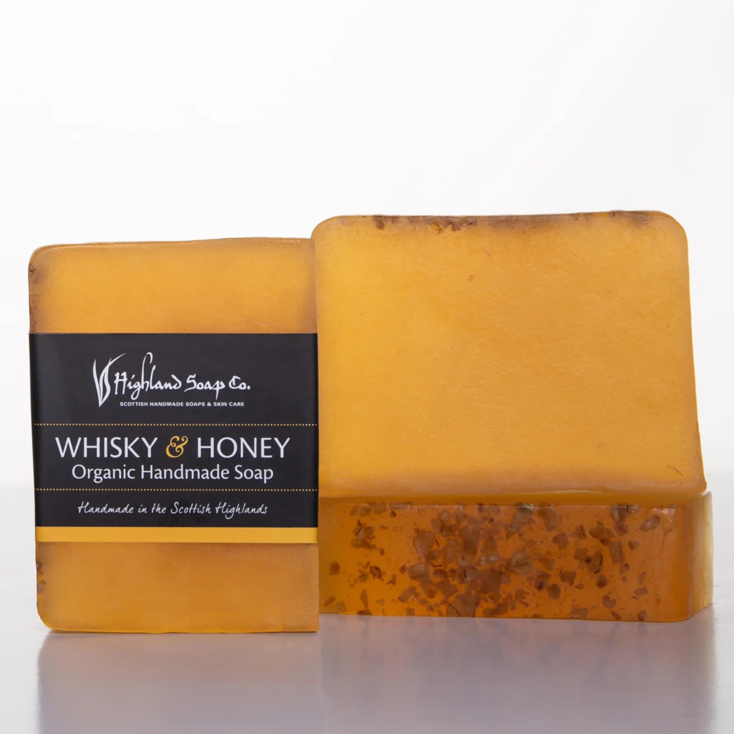 The Highland Soap Company, Handmade Scottish Organic Vegetable Oil Glycerin Soap Bar, Whisky & Honey, 5.3Oz (Pack Of 2)