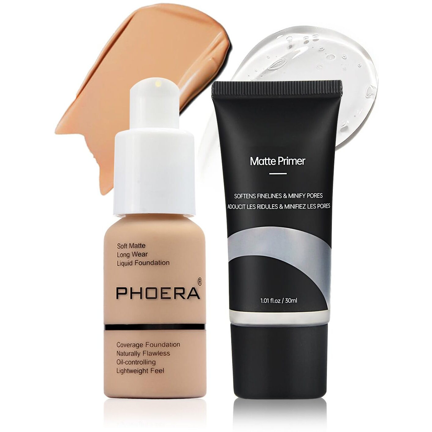 Phoera Foundation Makeup, Flawless Soft Matte Oil Control Liquid Foundation, Full Coverage Mattle Oil-Control Concealer For Older Women, Great Choice For Gift (104+Primer)