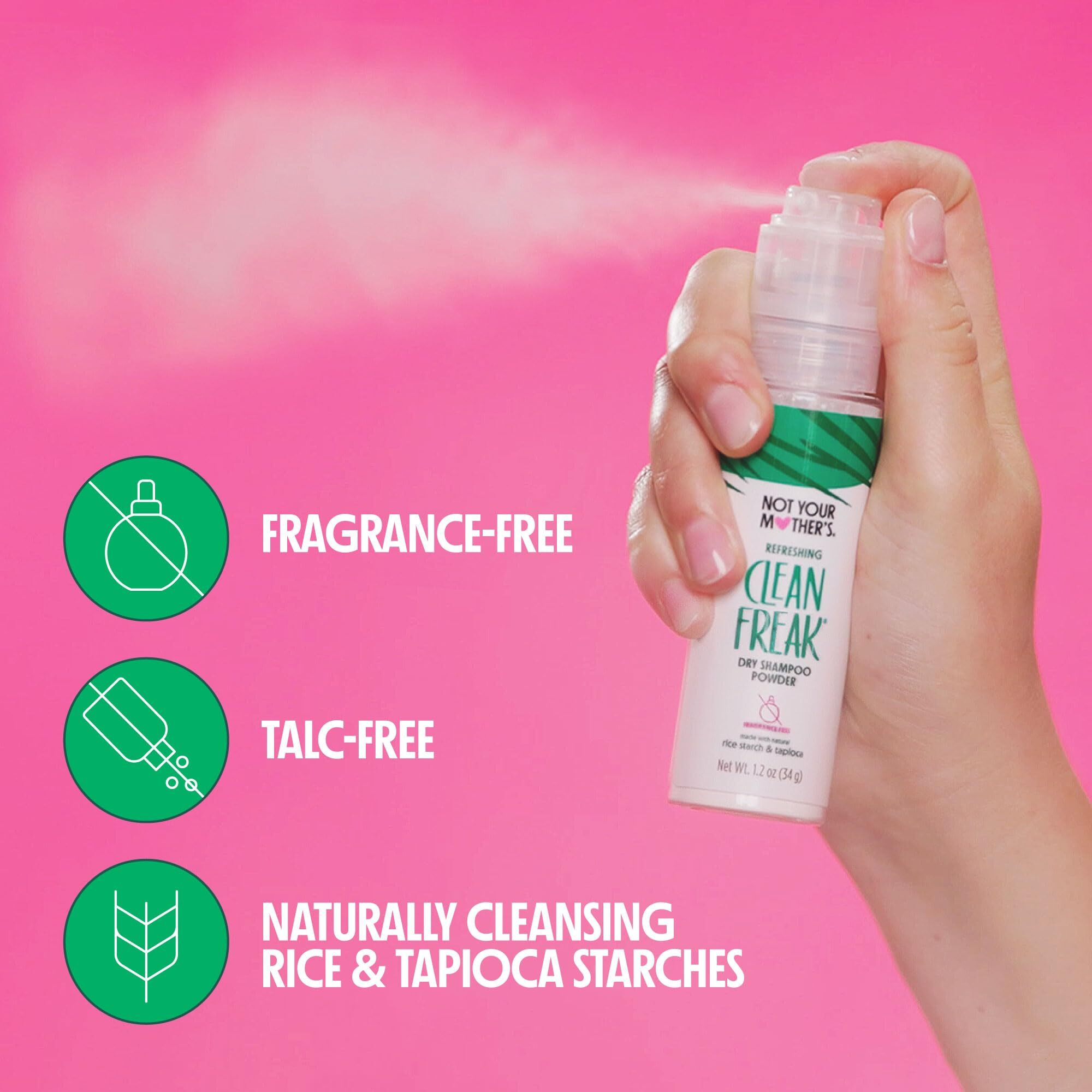 Not Your Mother's Clean Freak Unscented Dry Shampoo Powder (2-Pack) - 1 Oz - Dry Shampoo Absorbs Excess Hair Oil - Essentials For All Hair Types