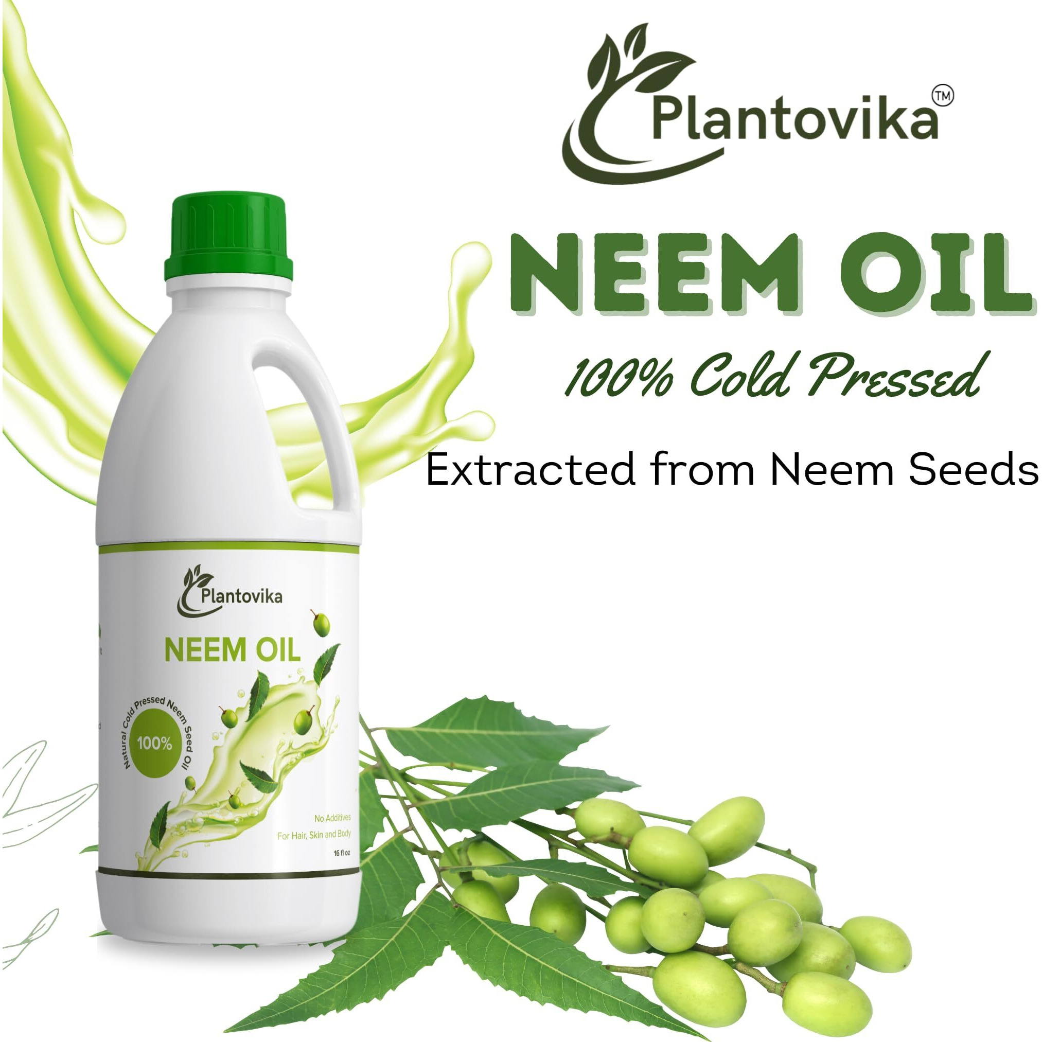 Plantovika Pure Neem Oil For Plant Spray (16 Oz), 100% Pure And Cold Pressed, Safe For Pets And Dogs (16, Ounces)