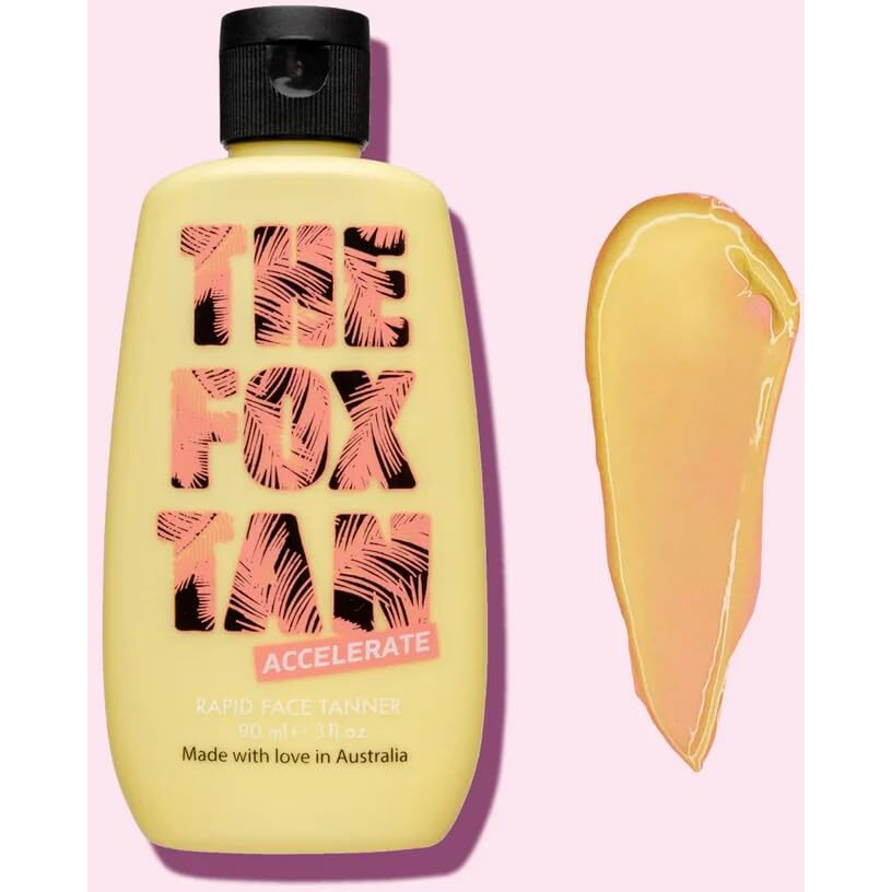 The Fox Tan Rapid Face Tanner, Tanning Accelerators For Deeper & Faster Tans, Contains Hyaluronic Acid & Jojoba Oil, Vegan & Cruelty-Free, 90Ml
