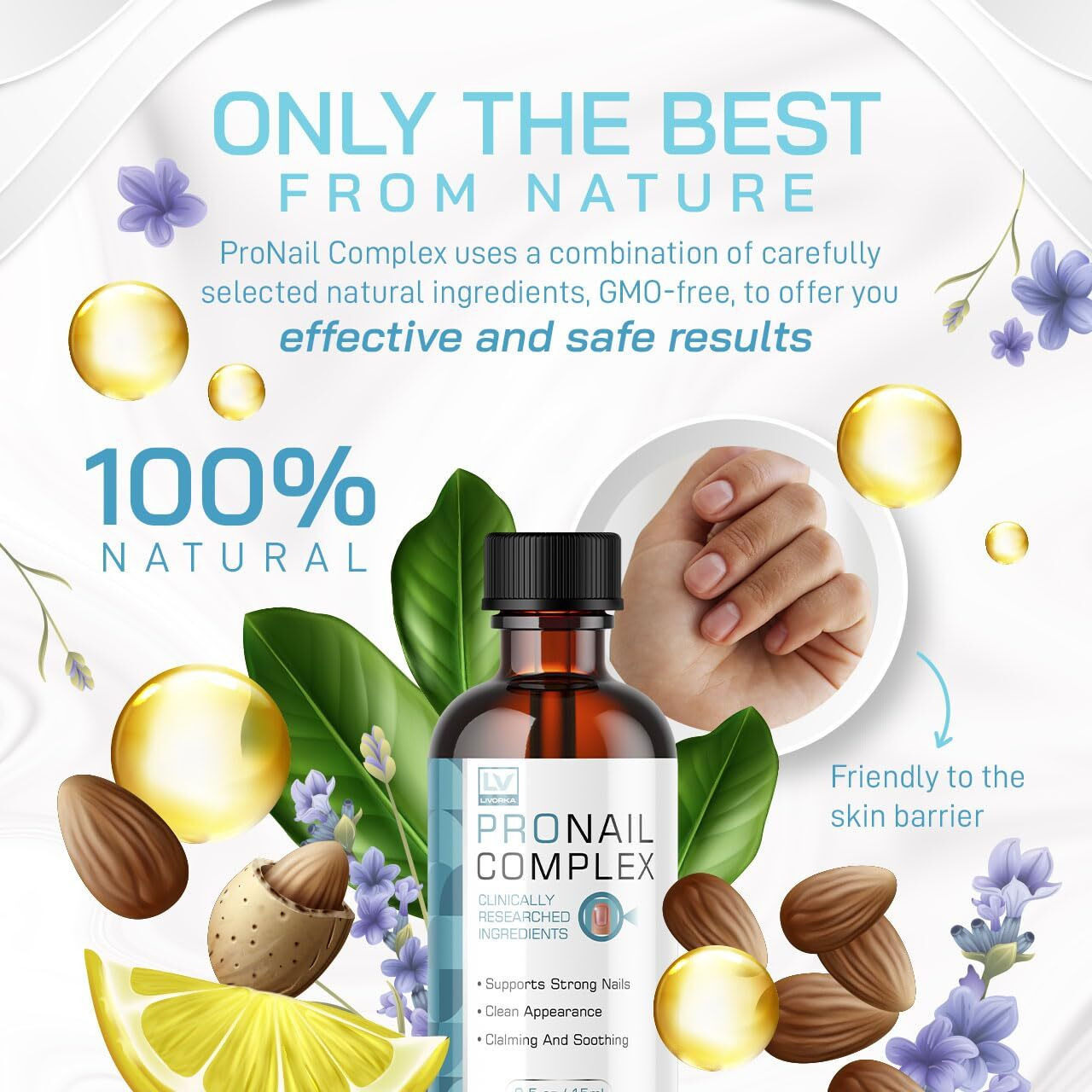 Pronail Complex - Original Formula Toenail Treatment Pronail Complex Liquid Drops Premium Formula Extra Strength, Pro Nail Complex Oil Liquid Drop All Natural Support, 1 Bottle For 1 Month
