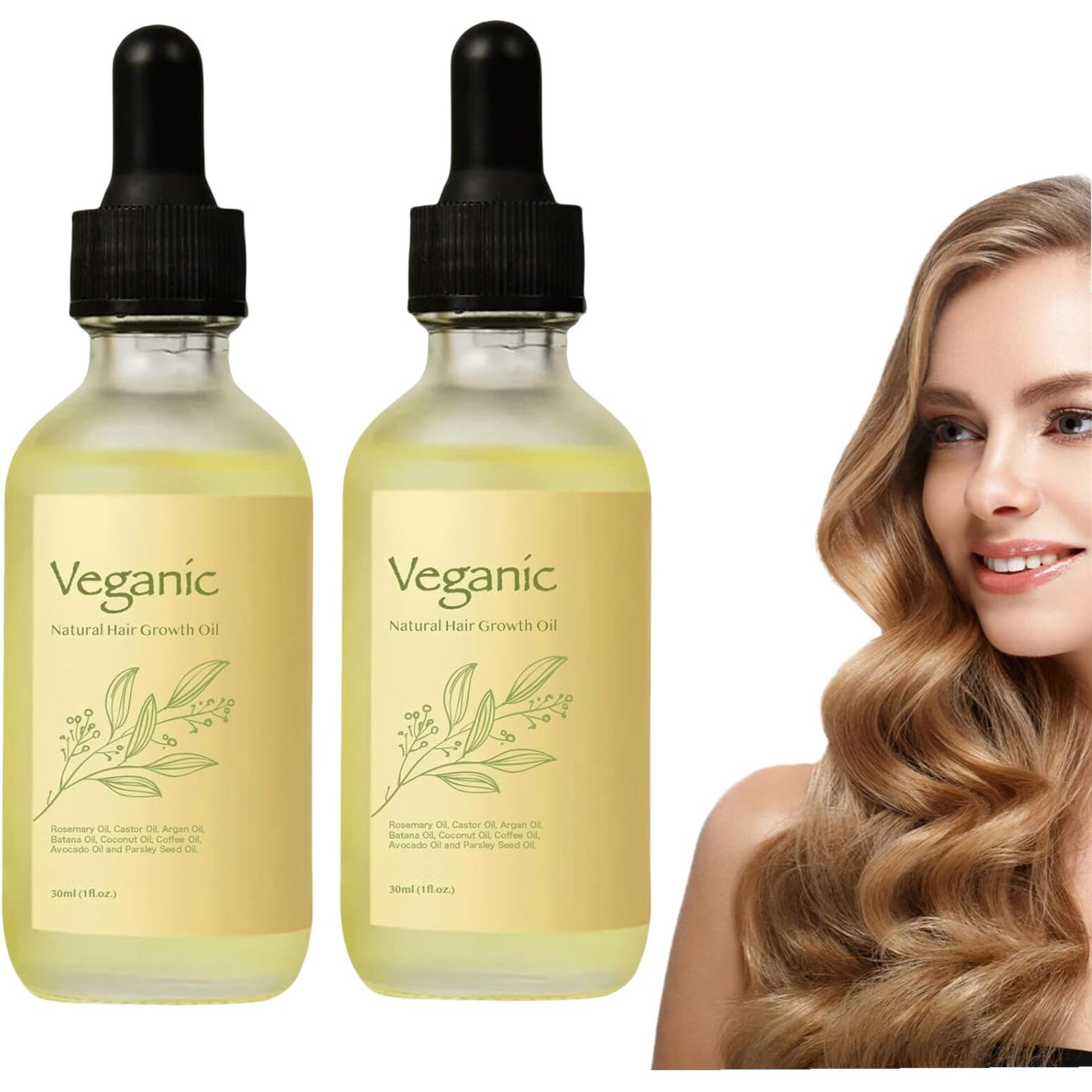 2Pcs Veganic Hair Growth Oil,Veganic Hair Oil For Hair Growth For Men And Women