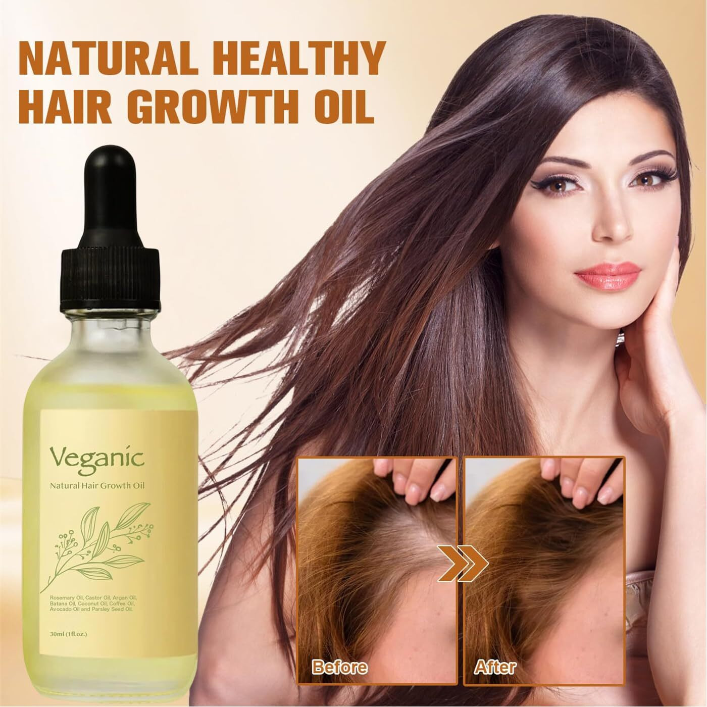 2Pcs Veganic Hair Growth Oil,Veganic Hair Oil For Hair Growth For Men And Women
