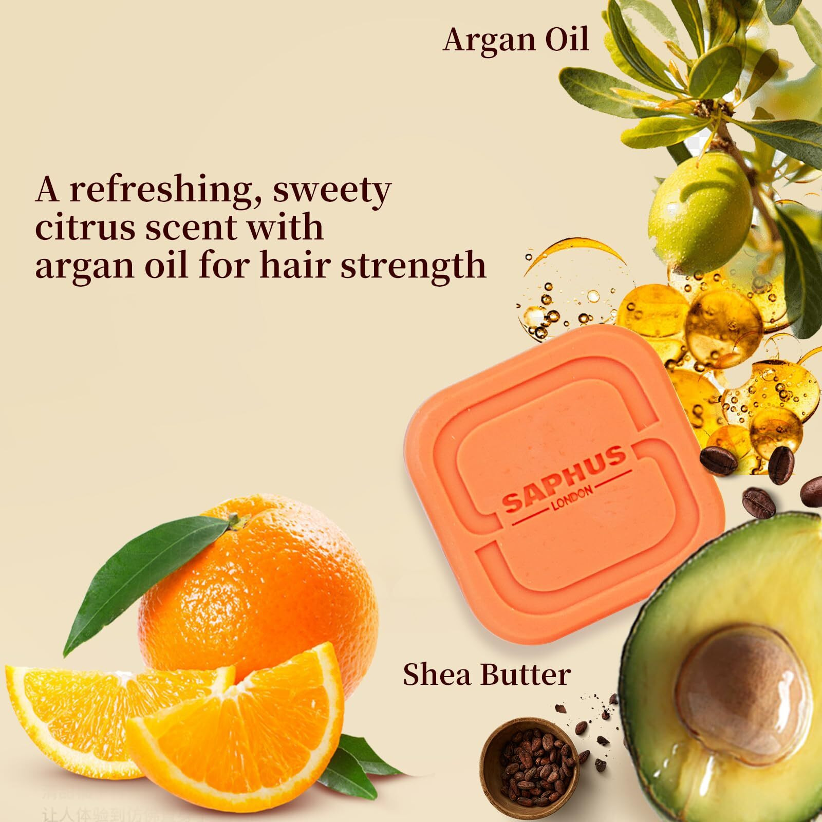 Argan Oil Shampoo And Conditioner Bar Set - Boost Hair Growth, Repair & Hydrate, Citrus Orange Scent, Sulfate-Free, 2 Bars For Curly Dry Hair