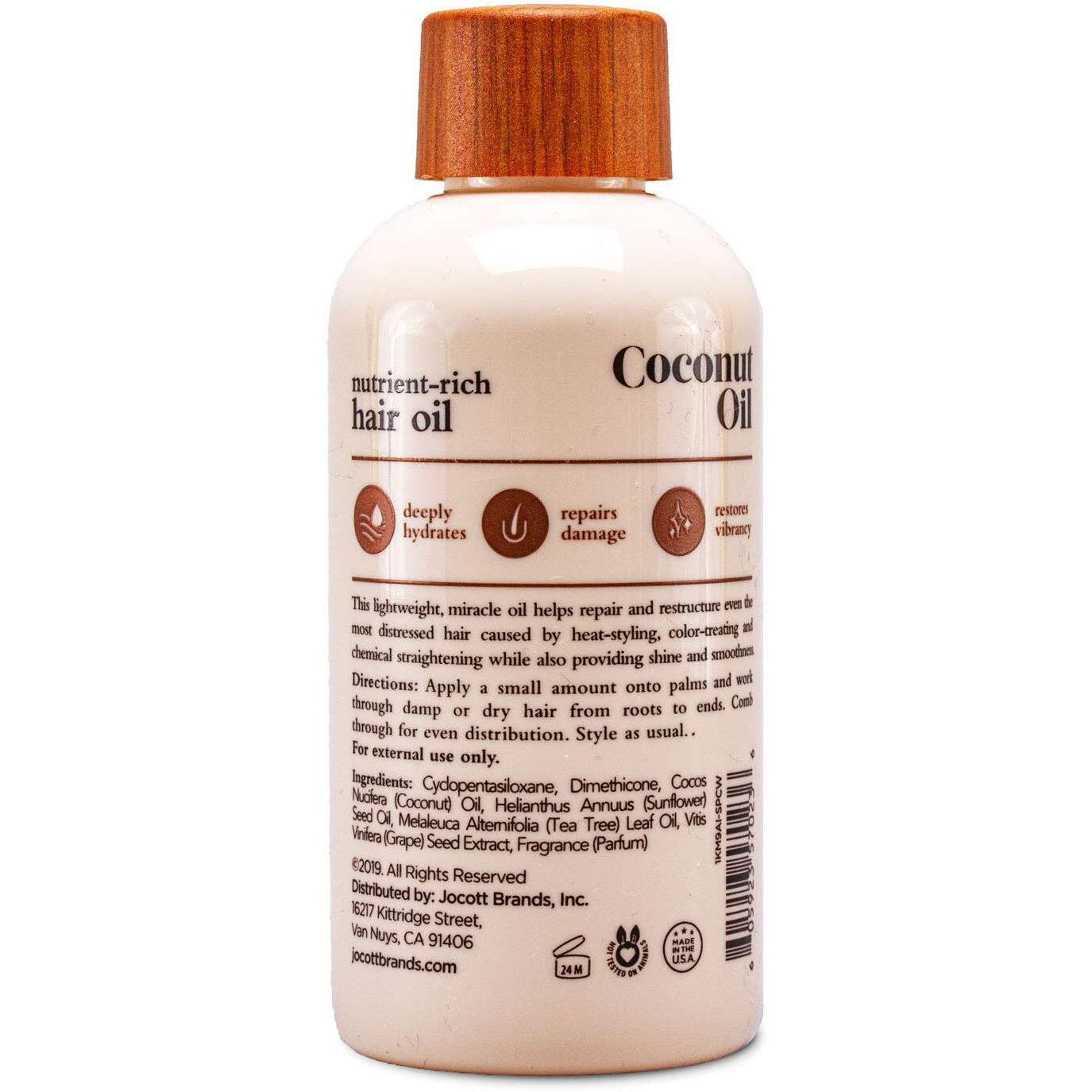 Oliology Coconut Hair Oil - Lightweight Formula Helps Repair Distressed Hair Caused By Heat Styling & Chemical Treatments | Mends Split Ends | Controls Frizz | Made In Usa & Paraben Free (4Oz/2 Pack)