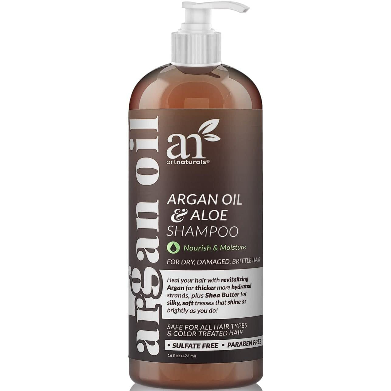 Artnaturals Moroccan Argan Oil Shampoo - (16 Fl Oz / 473Ml) - Moisturizing, Volumizing Sulfate Free Shampoo For Women, Men And Teens - Used For Colored And All Hair Types, Anti-Aging Hair Care