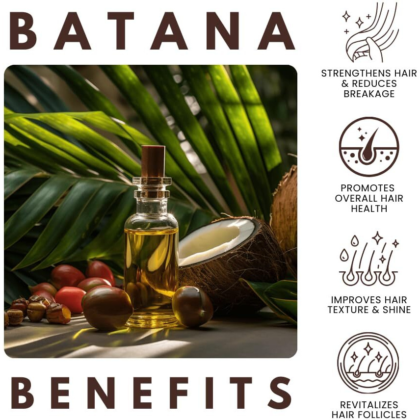Allday Locks Batana Hair Growth Oil | Healthy, Thicker, Stronger, Shinier Hair | 100% Honduras Batana Oil | Nourishes Damaged, Dry, Brittle Hair | Eliminates Split Ends & Breakage | Made In Usa | 2 Oz