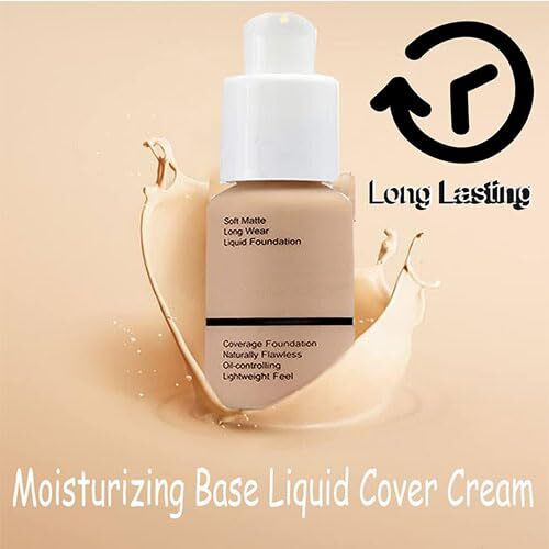58G Foundation Full Coverage Foundationes Flawless Concealer Foundation Matte Oil Control Concealer Long Lasting Moisturizing Base Liquid Cover Cream Colour Changing Foundations For Women&Girls